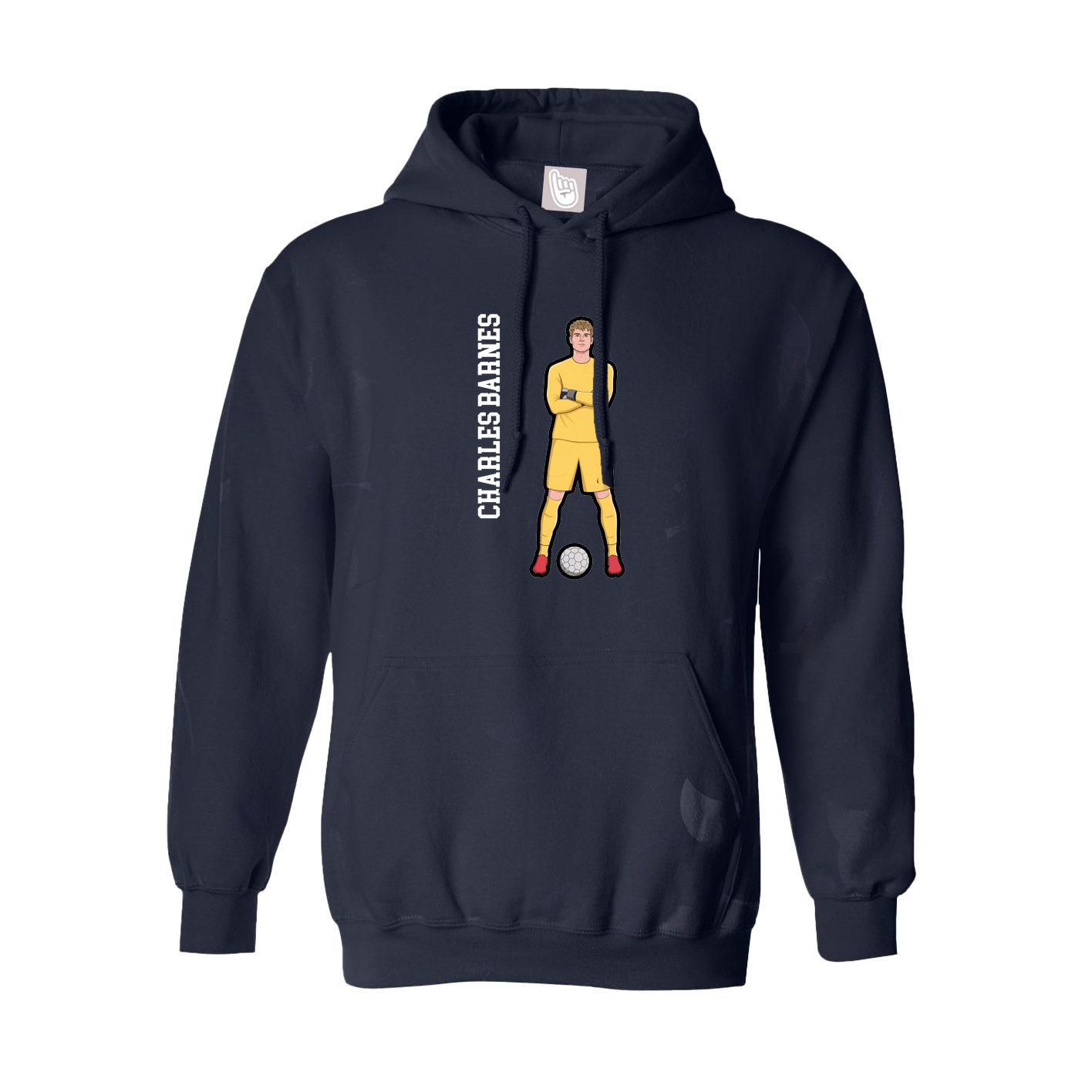 Hoodie — Name Vertical in Navy