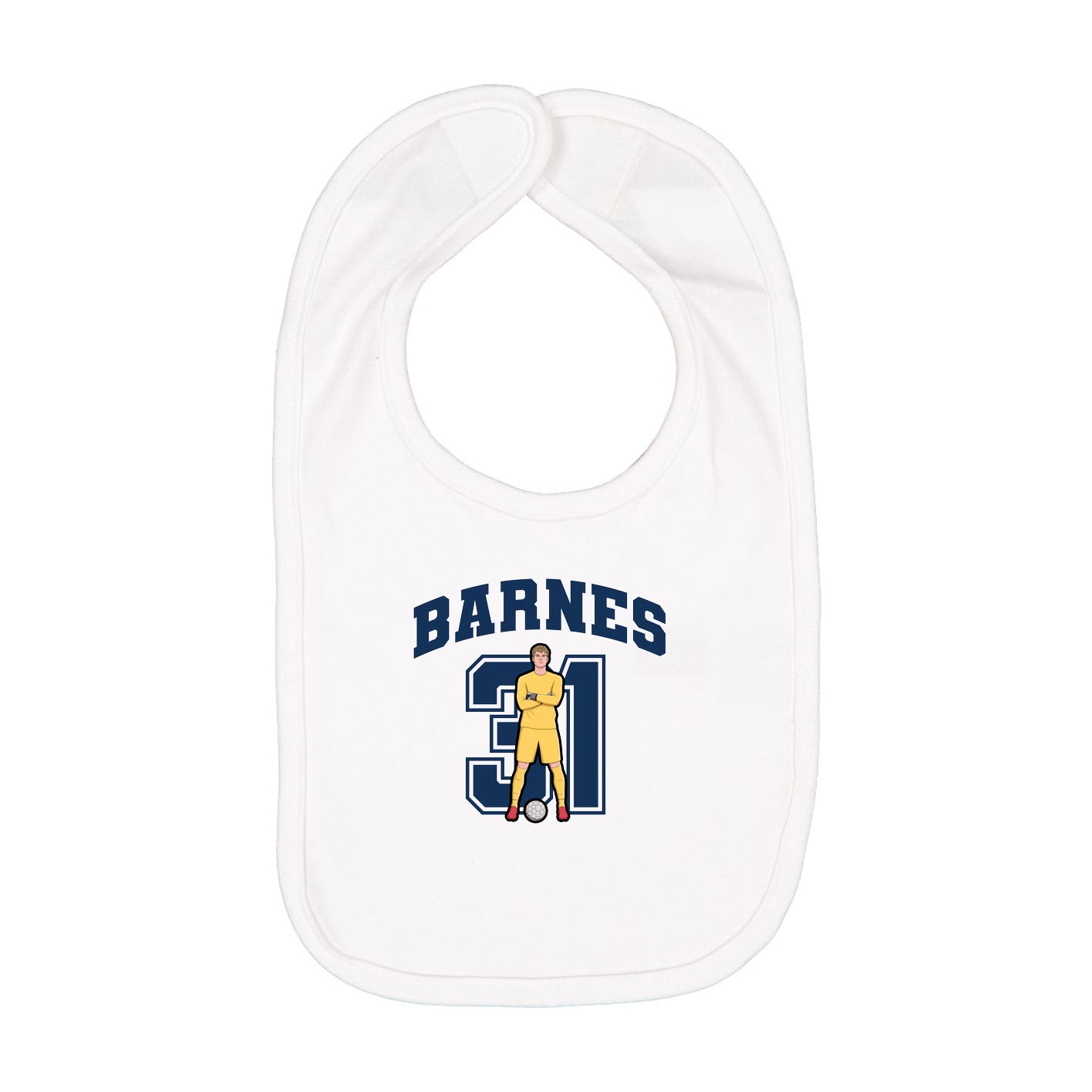 Infant Bib — Number in White