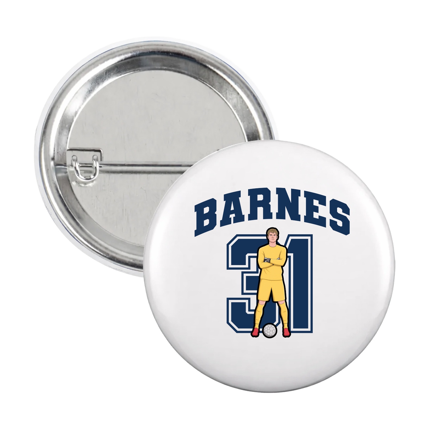 Game Day Button — Number in White