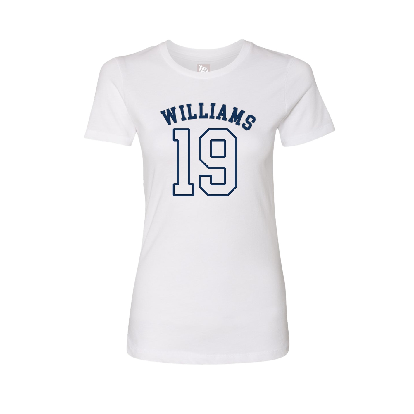 Fitted Women's Tee — Shirsey Arch in White