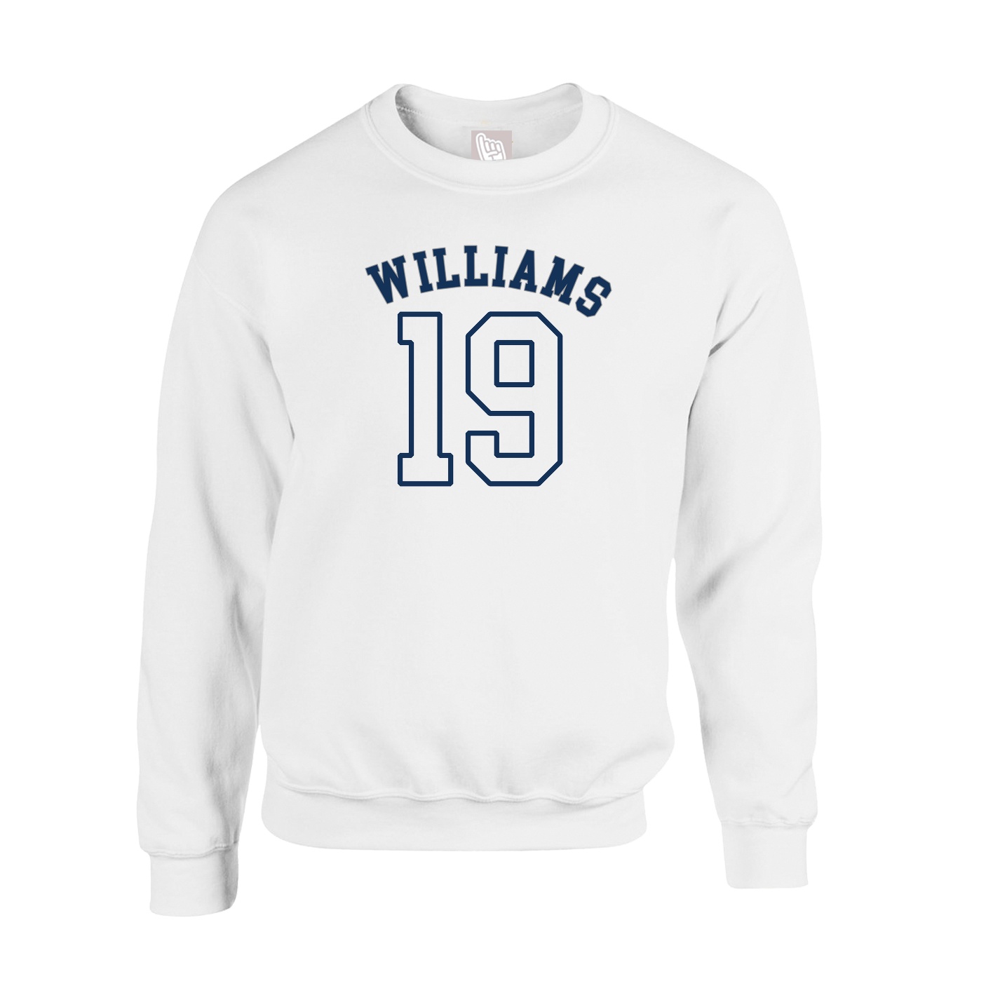 Fleece Crew — Shirsey Arch in White