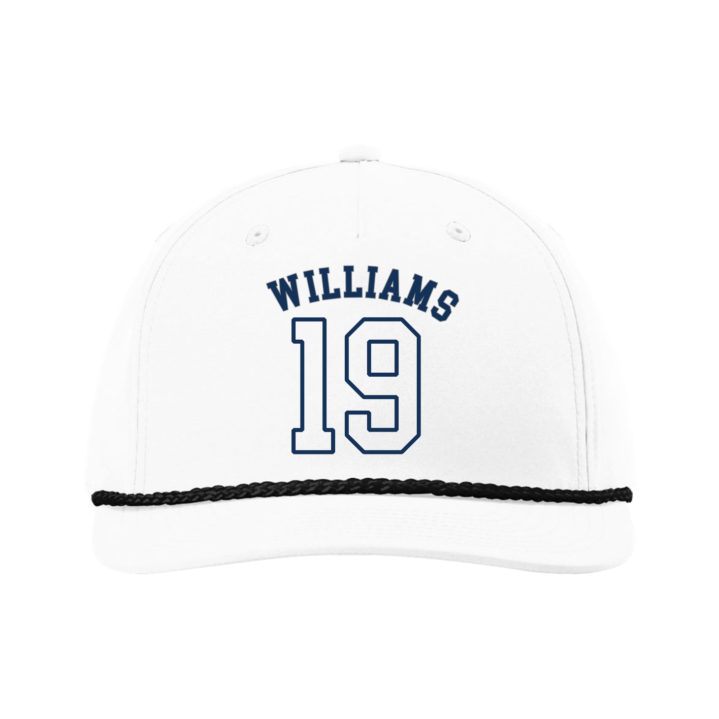 Five-Panel Classic Rope Cap — Shirsey Arch in White