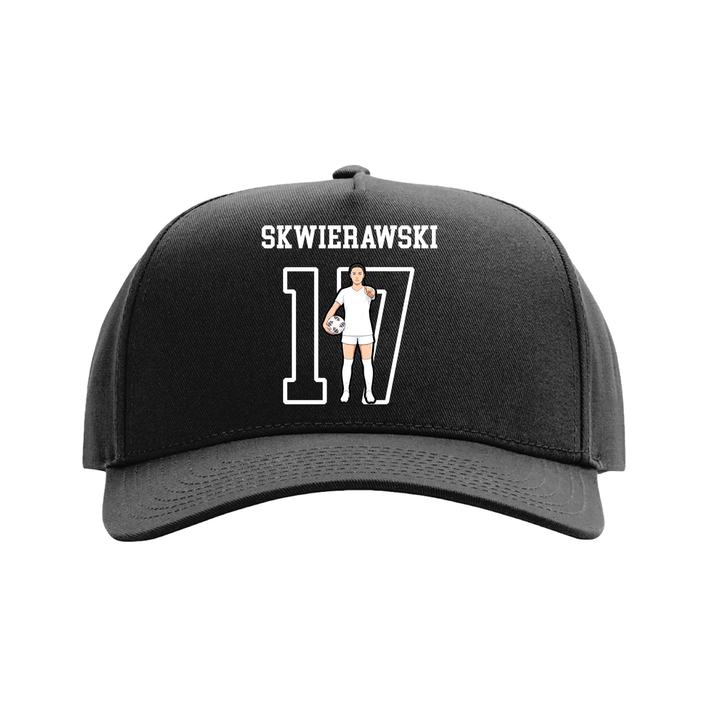 Full Fabric Five-Panel Champ Cap — Shirsey in Black