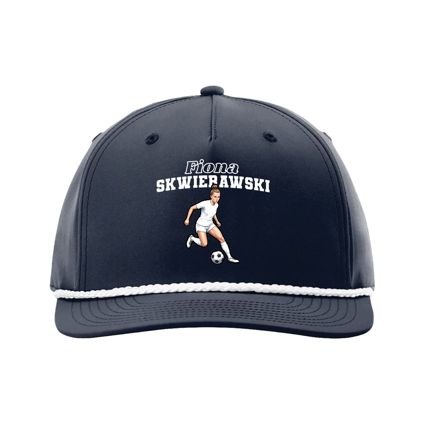 Five-Panel Classic Rope Cap — Name Arch in Navy