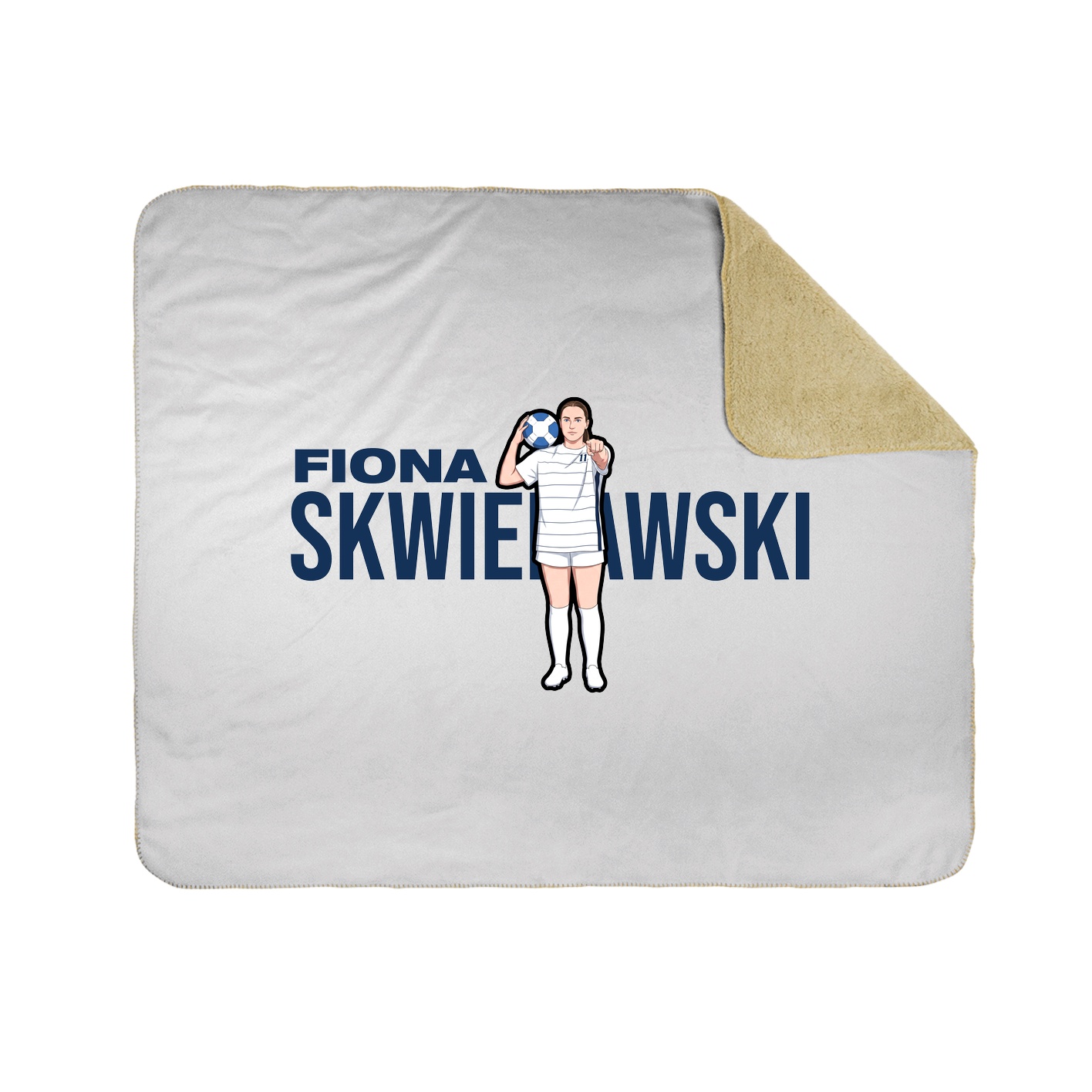 Throw Blanket — Player Name in White
