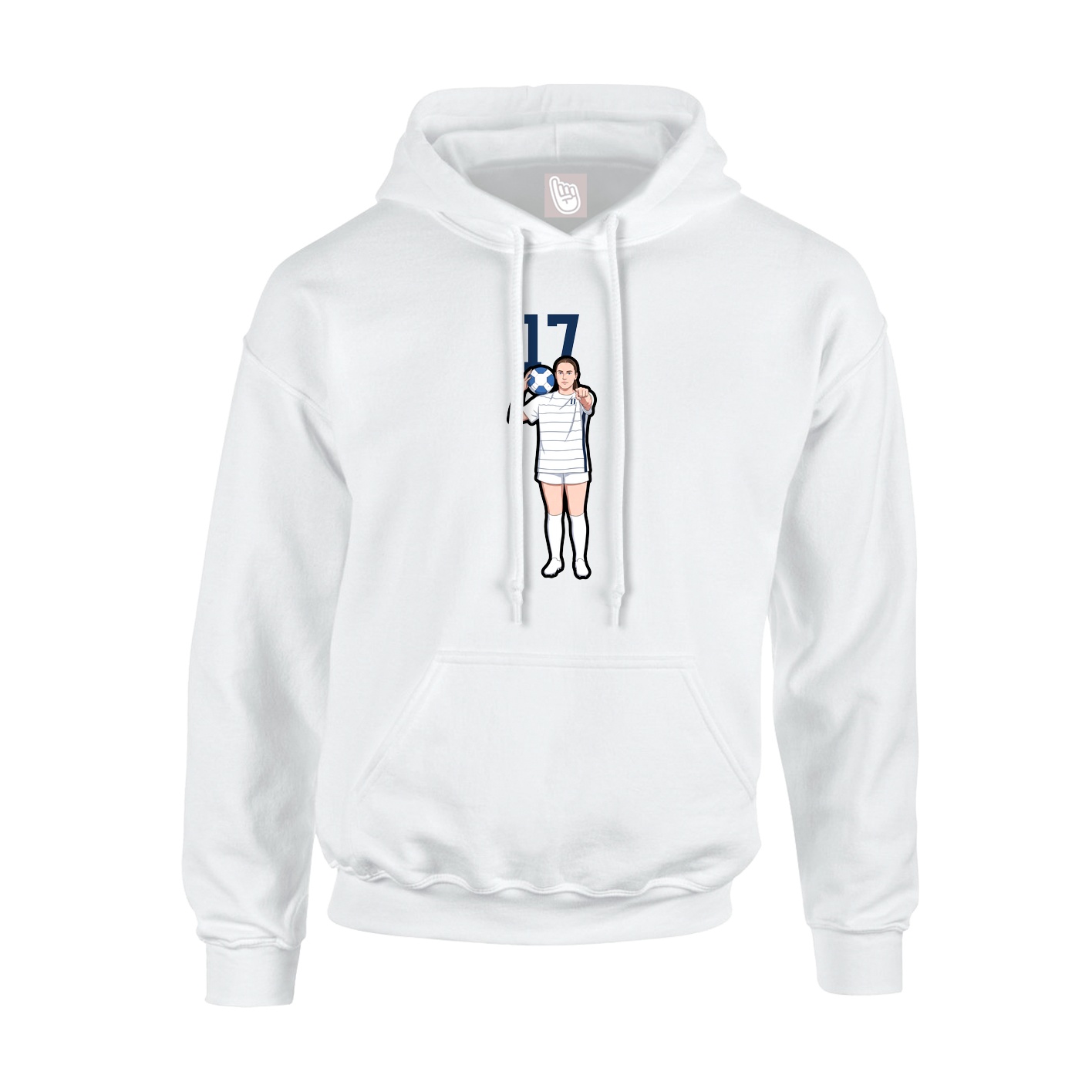 Hoodie — Number Top in White