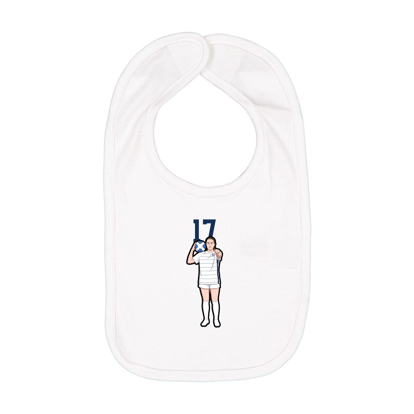 Infant Bib — Number Top in White