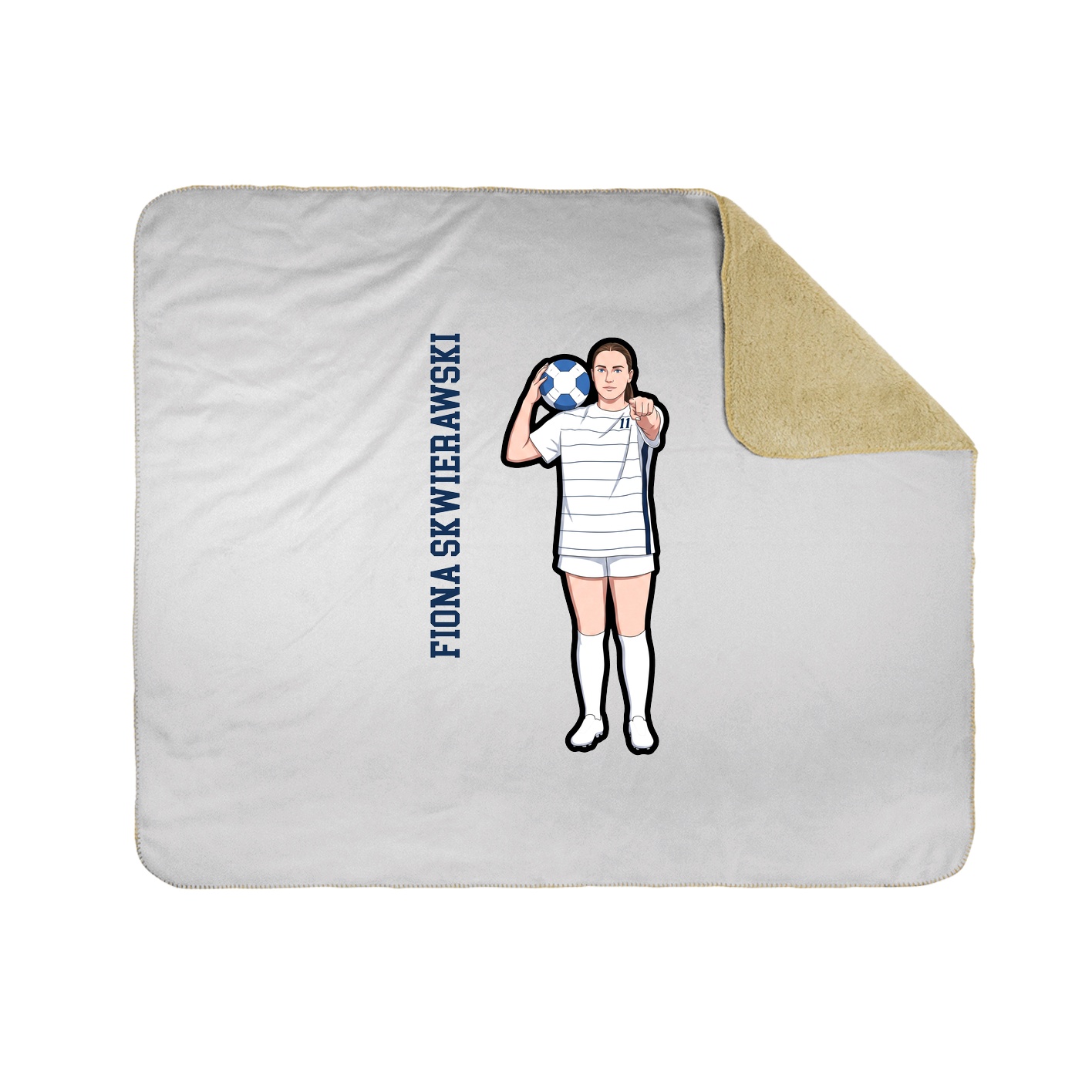 Throw Blanket — Name Vertical in White