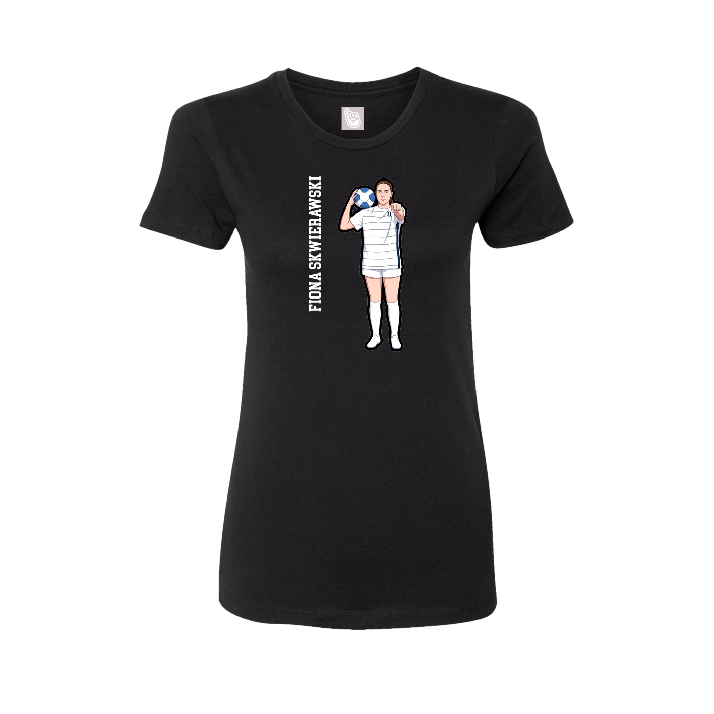 Fitted Women's Tee — Name Vertical in Black