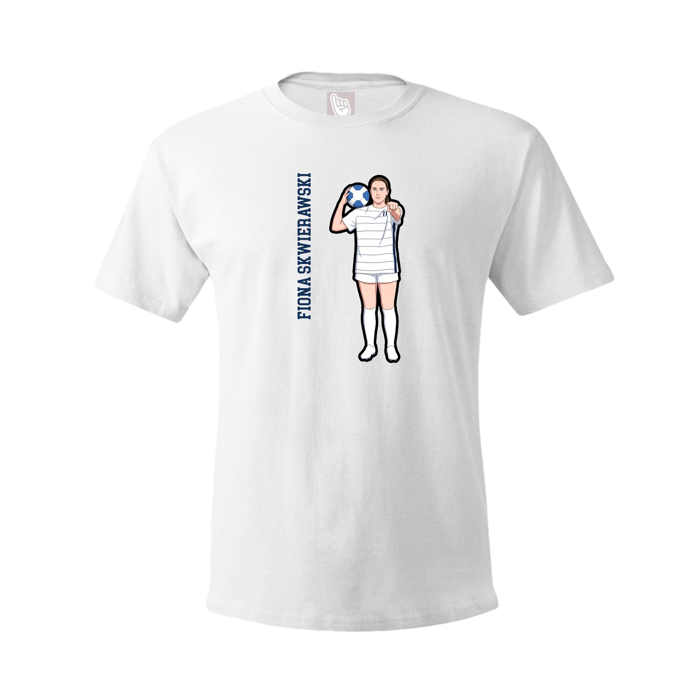 Youth Tee — Name Vertical in White