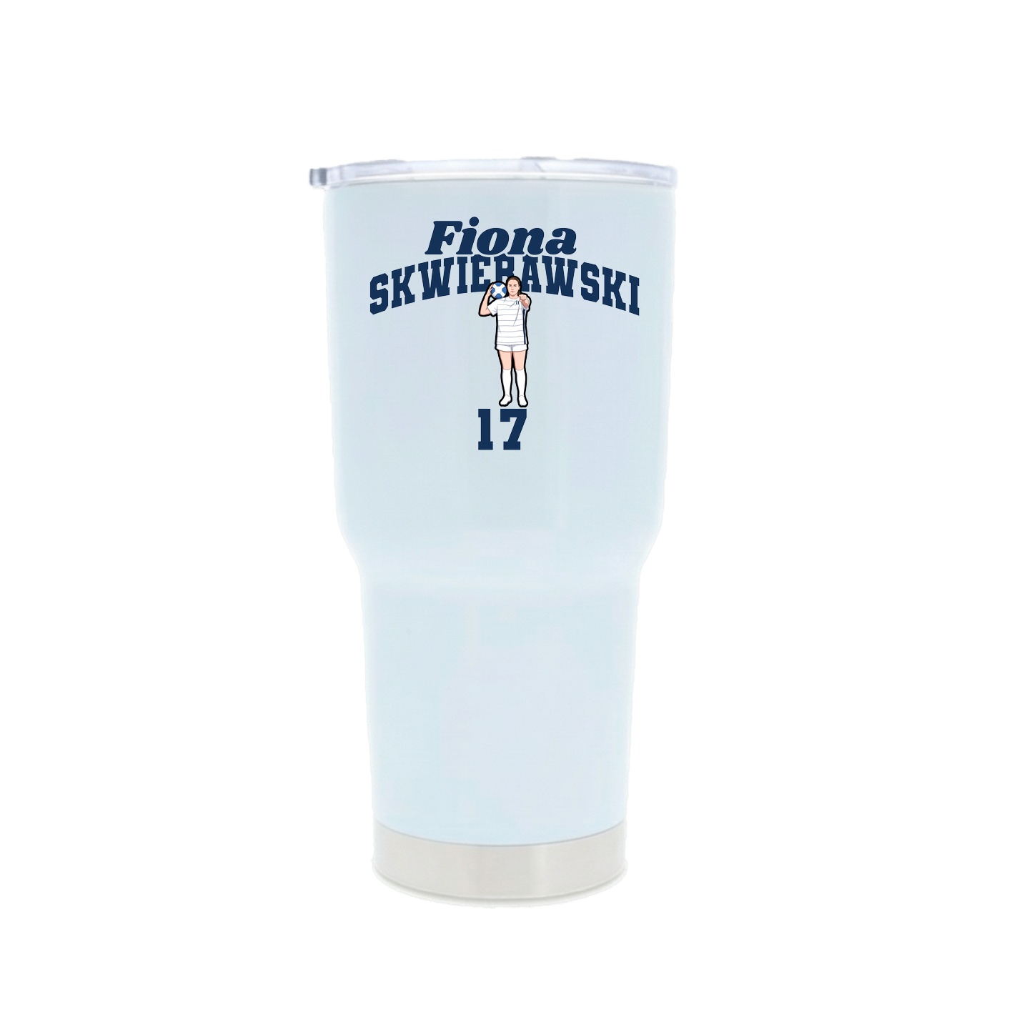 30oz Stainless Steel Tumbler — Signature Arch in White