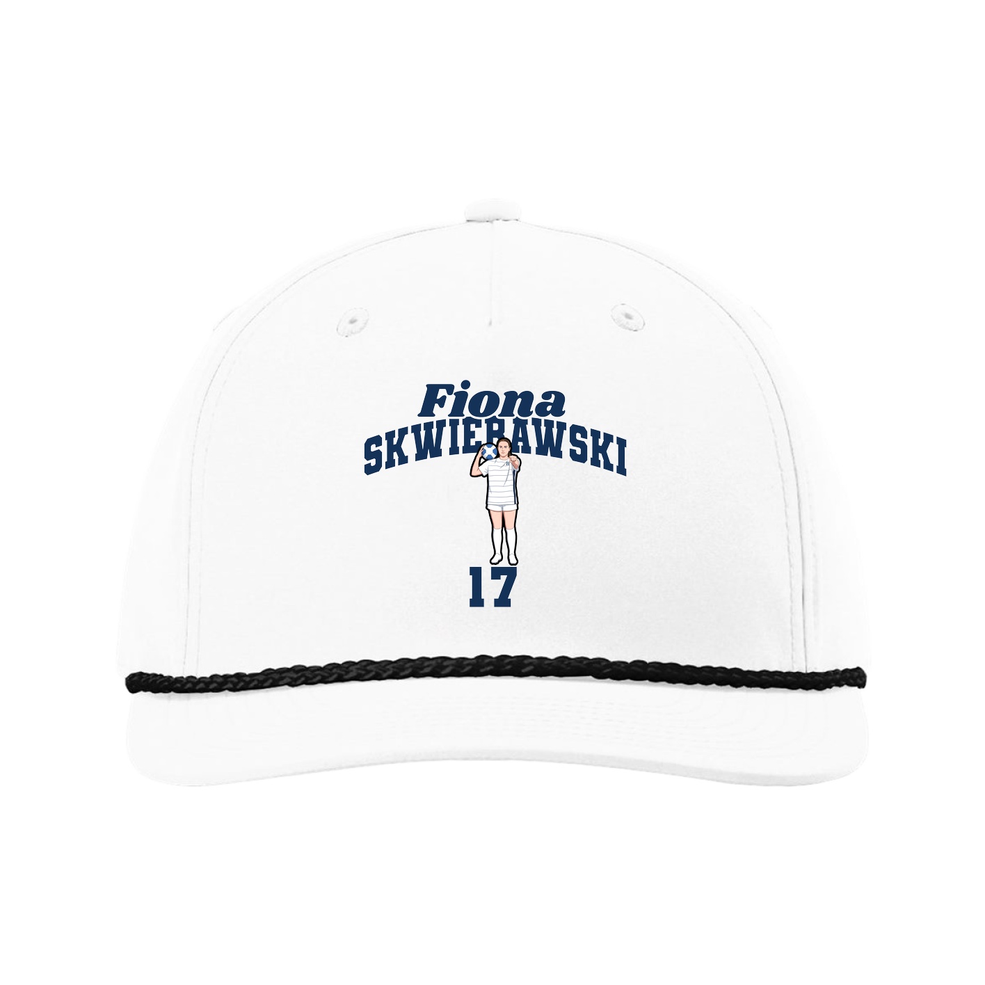 Five-Panel Classic Rope Cap — Signature Arch in White