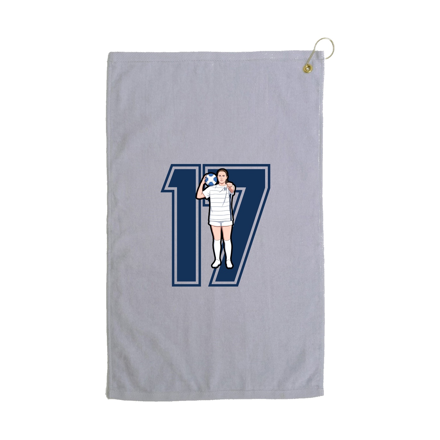 Golf Towel — Number in Grey