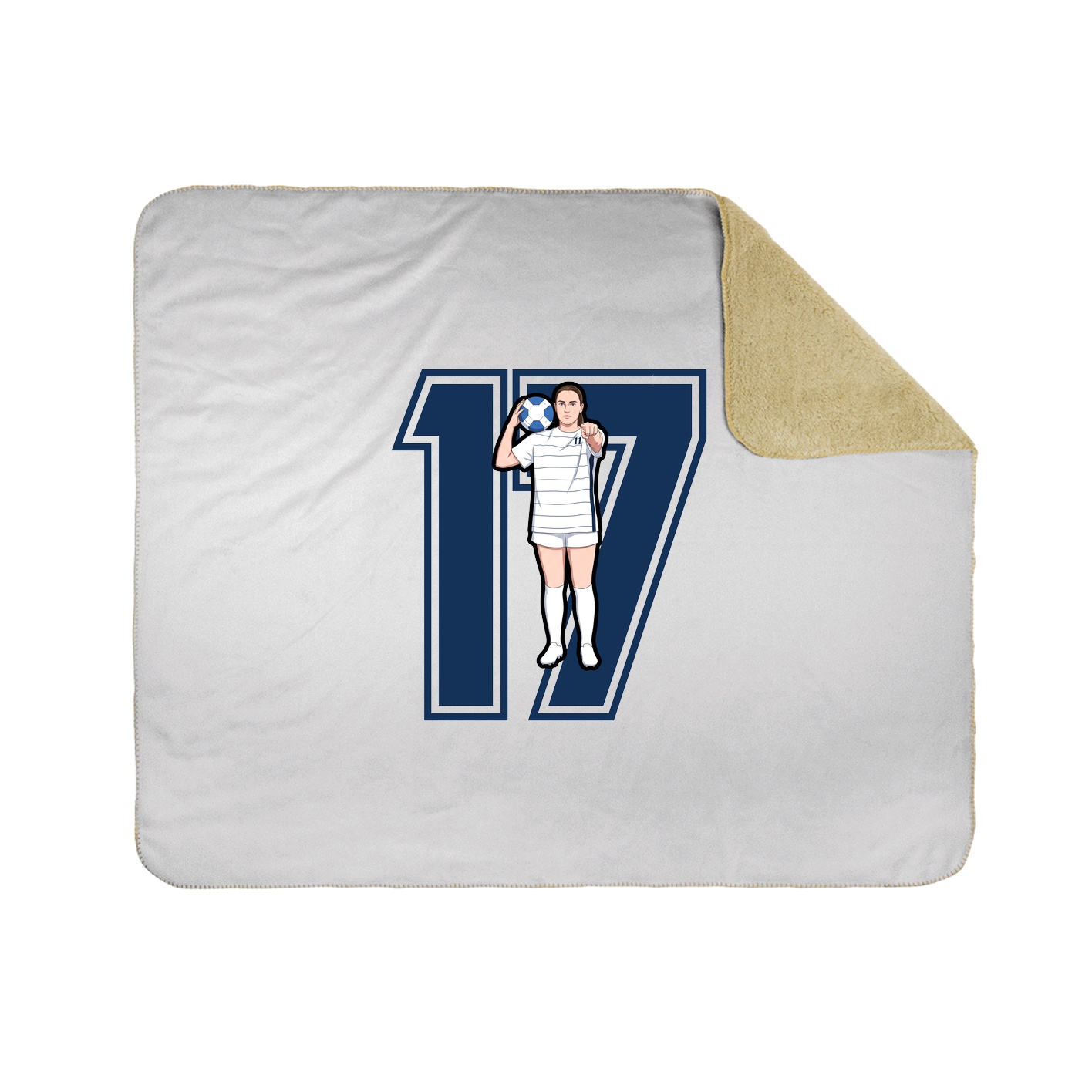 Throw Blanket — Number in White