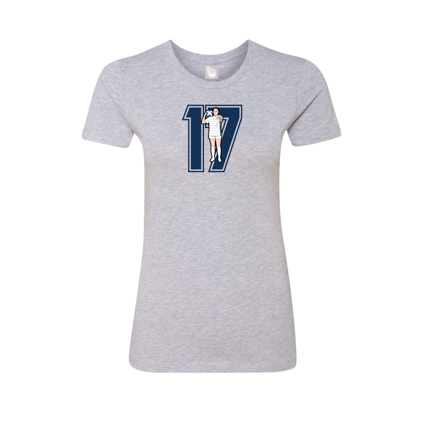 Fitted Women's Tee — Number in Grey