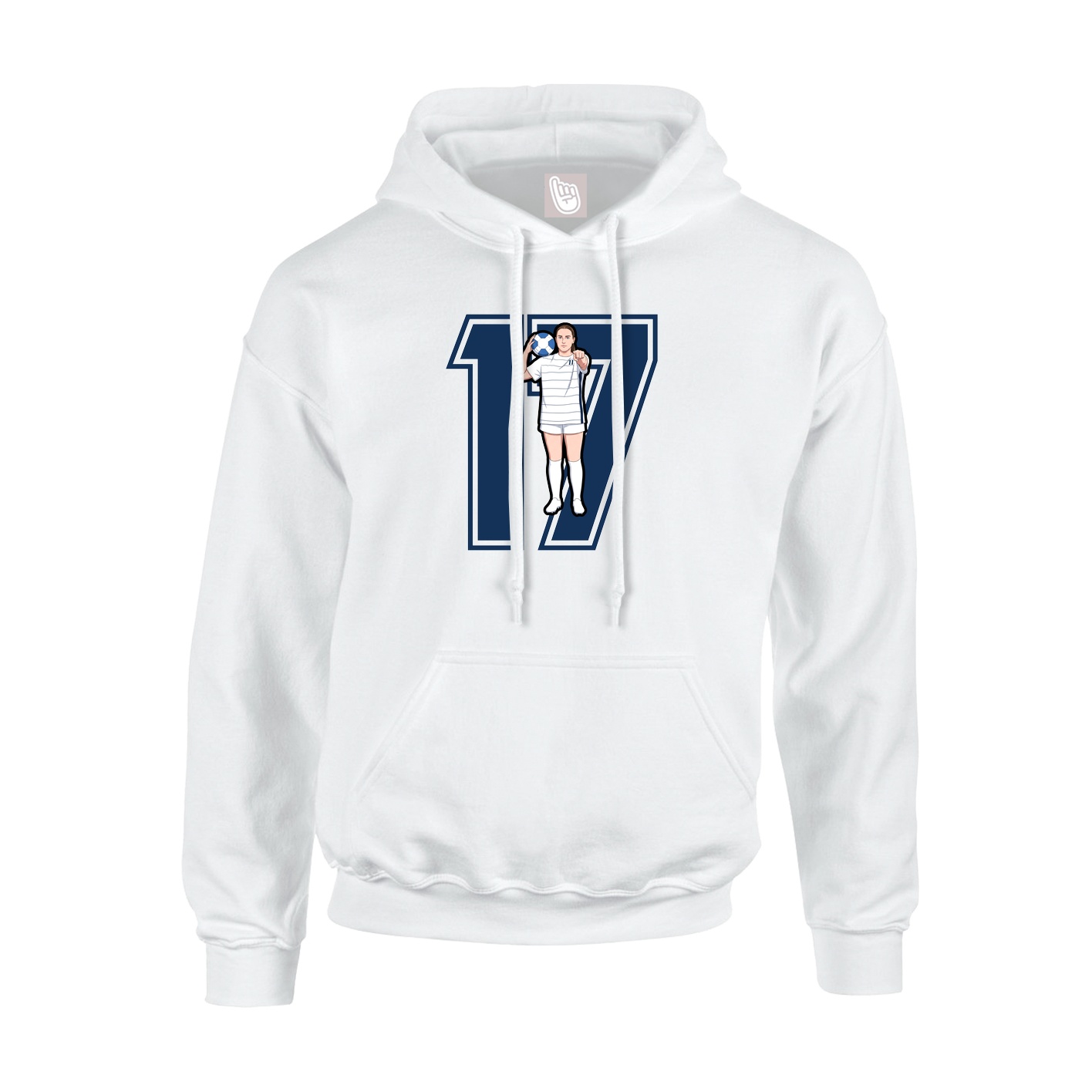 Youth Hoodie — Number in White