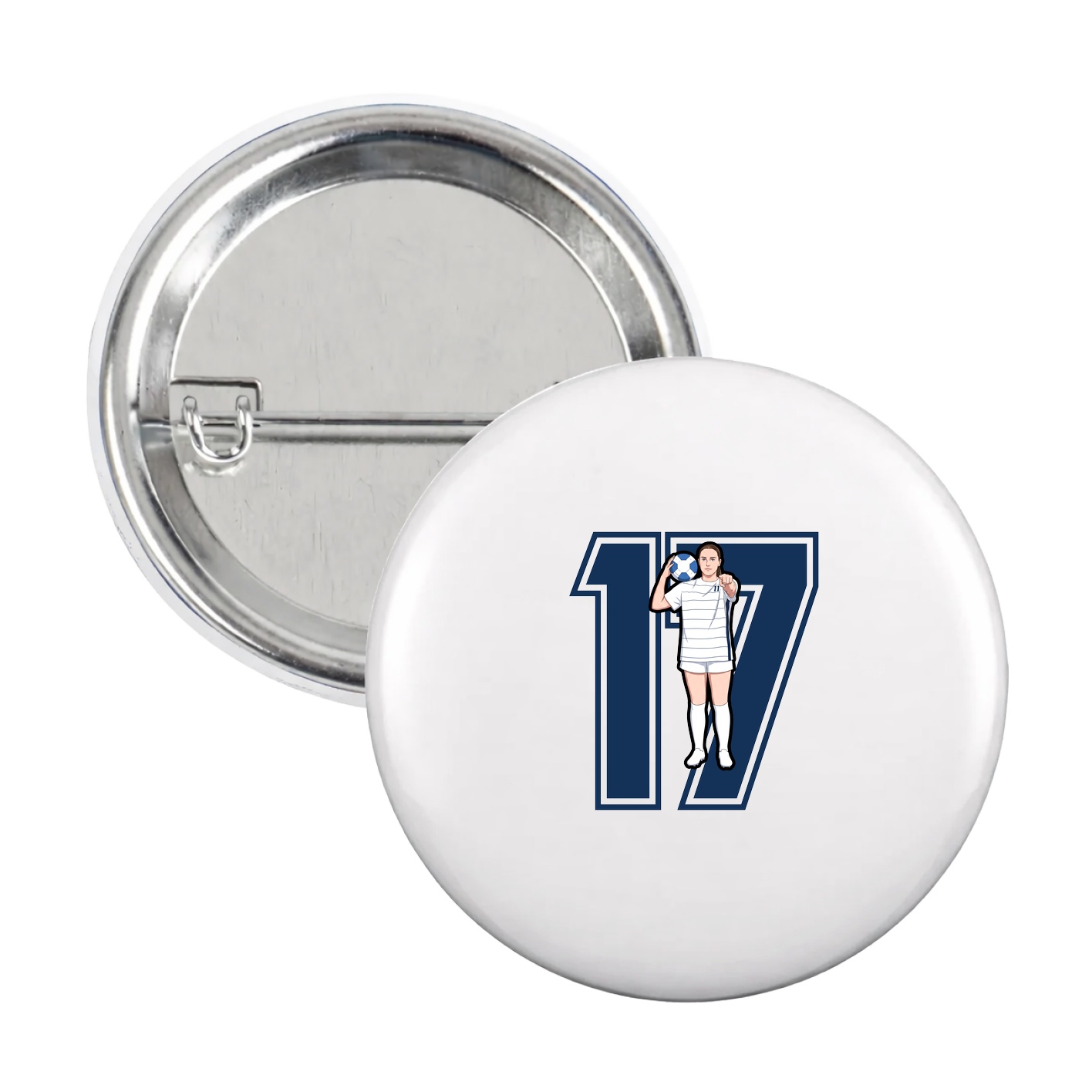 Game Day Button — Number in White