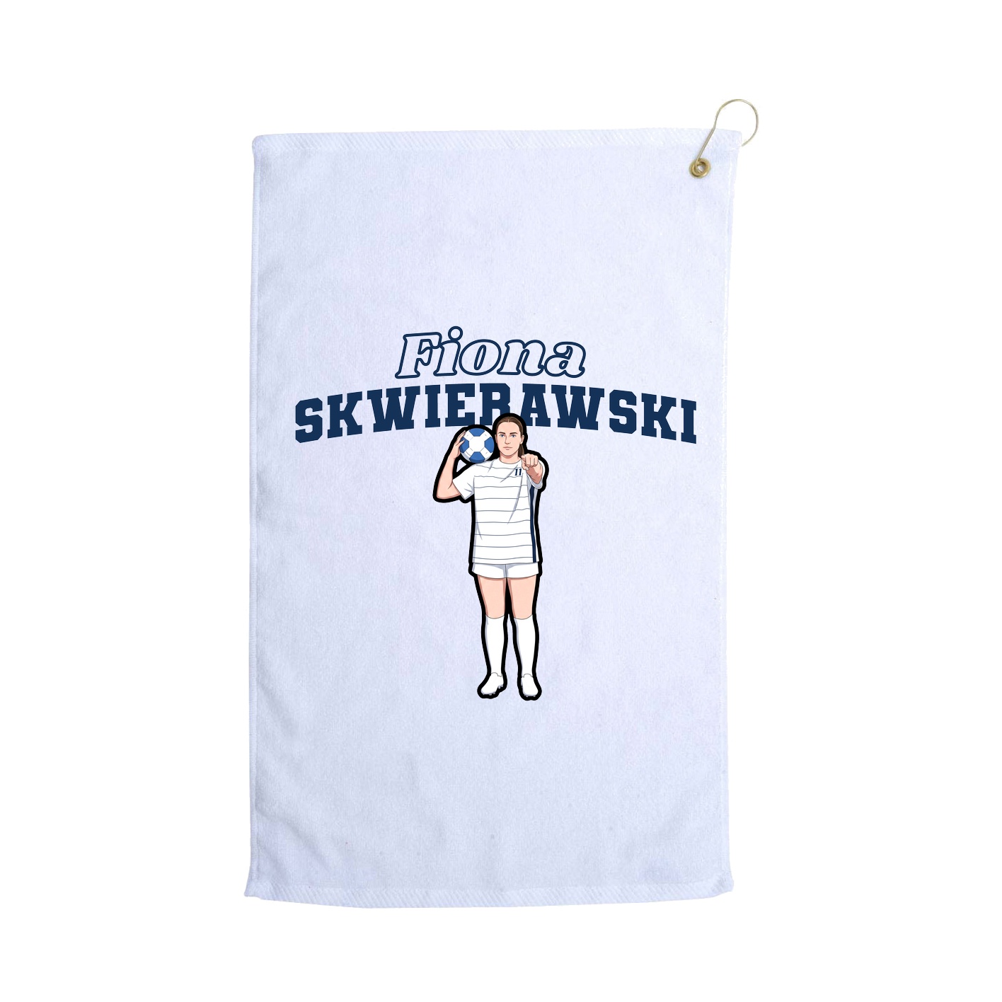 Golf Towel — Name Arch in White
