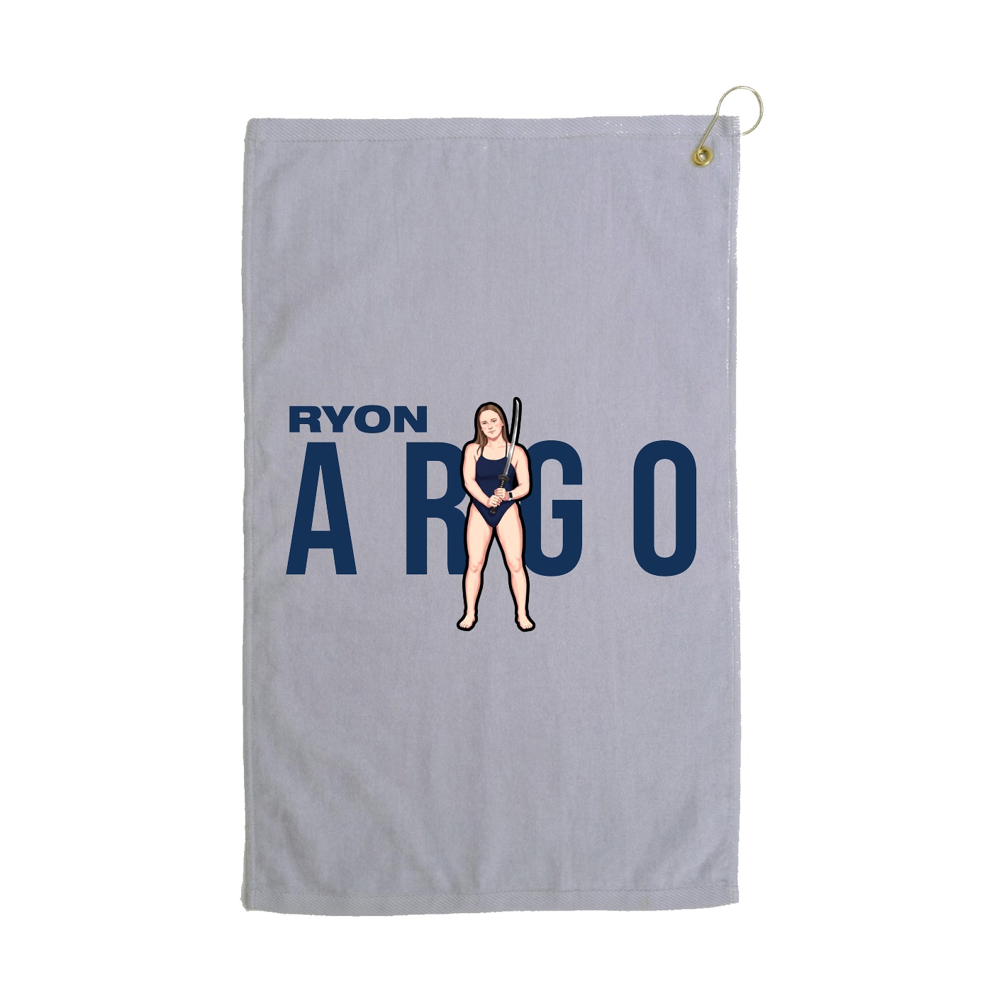 Golf Towel — Player Name in Grey