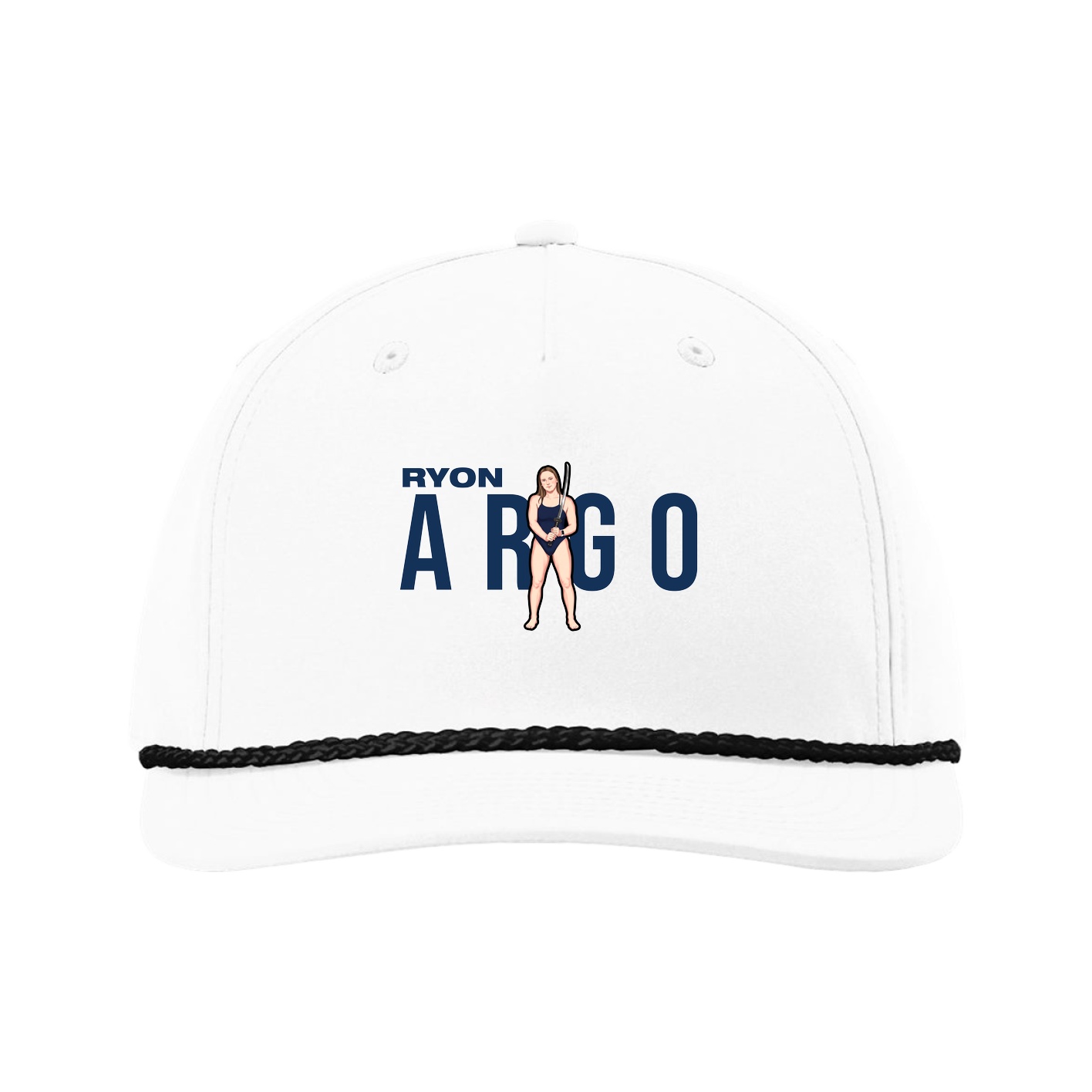 Five-Panel Classic Rope Cap — Player Name in White