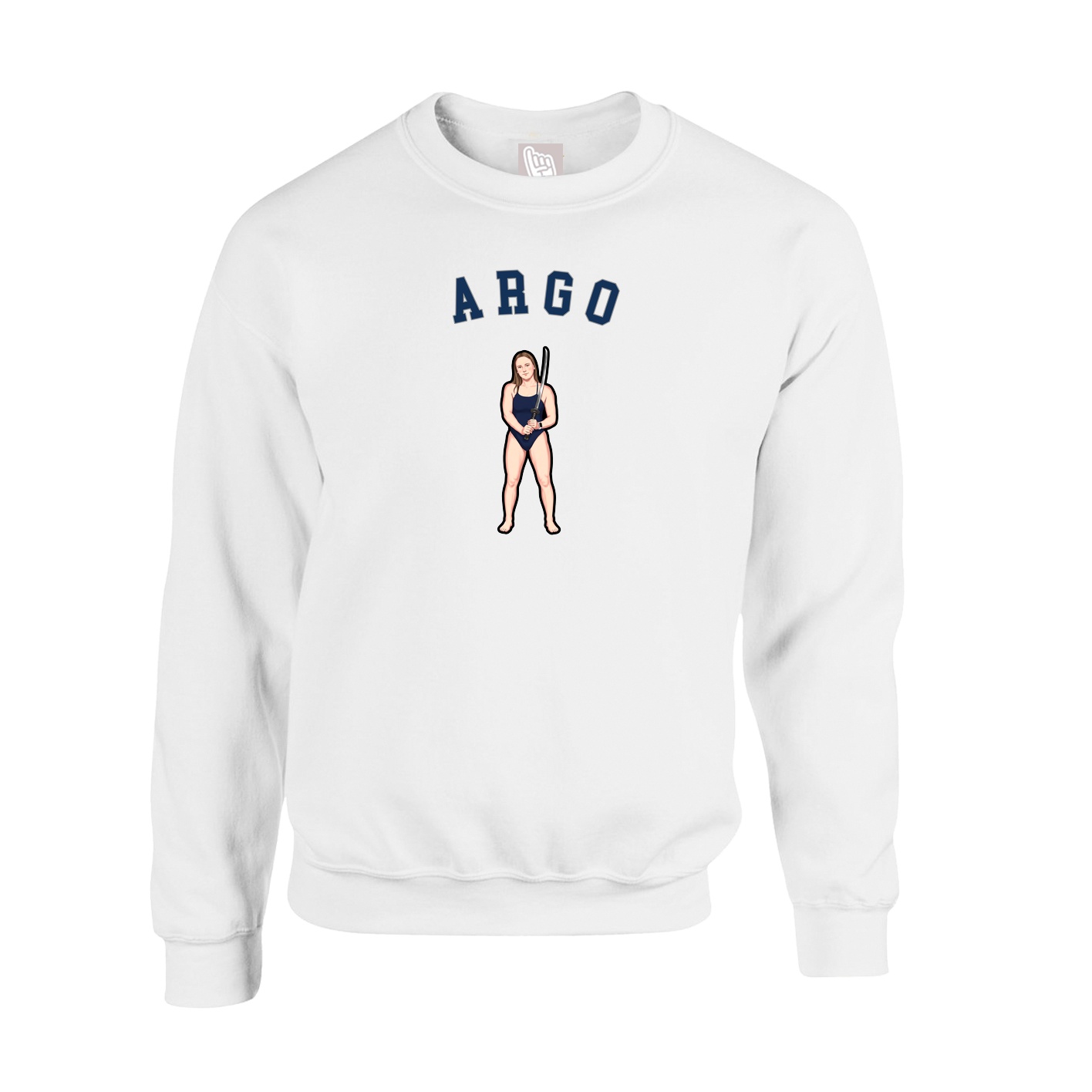 Fleece Crew — Shirsey Arch in White
