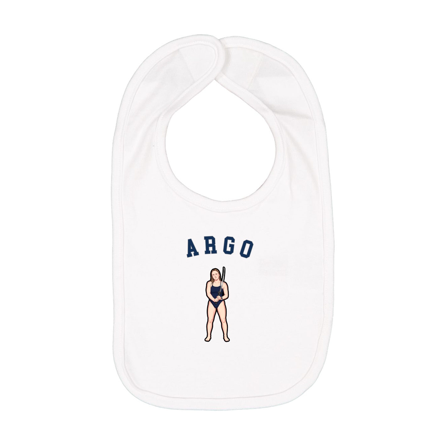 Infant Bib — Shirsey Arch in White
