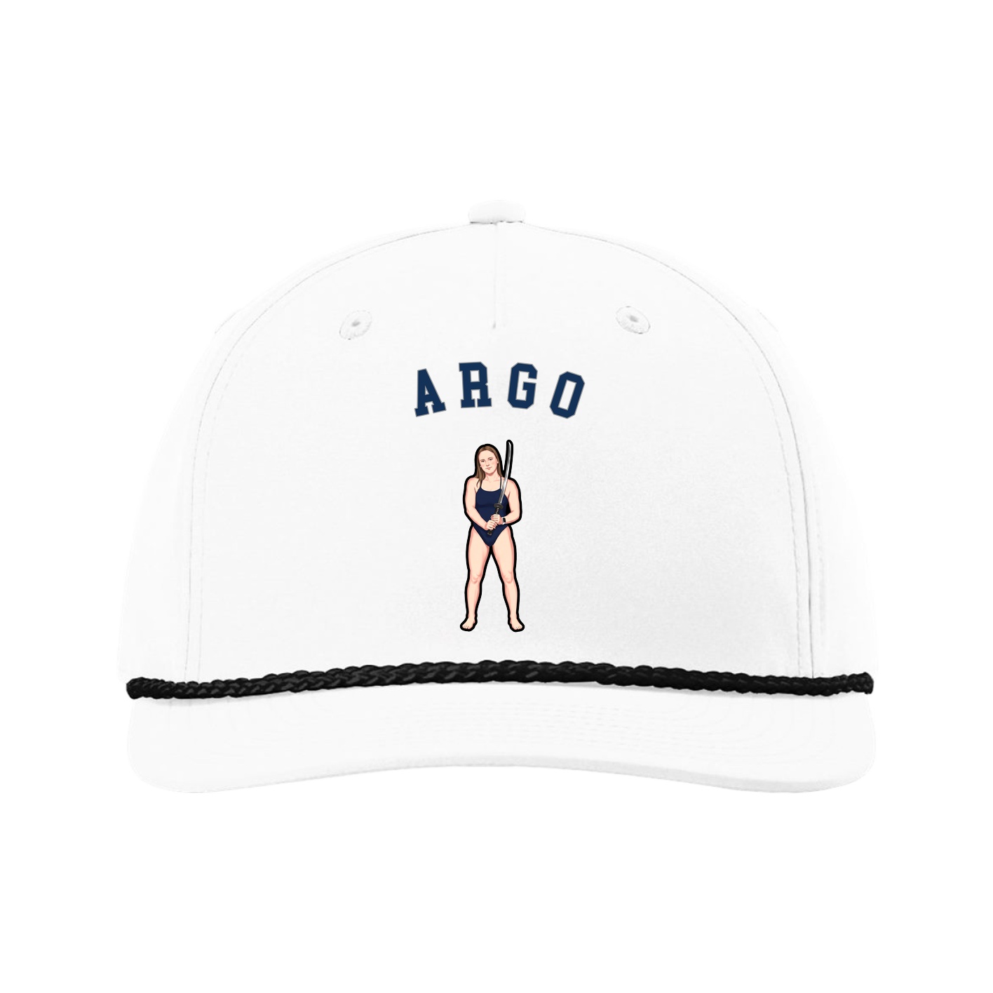 Five-Panel Classic Rope Cap — Shirsey Arch in White