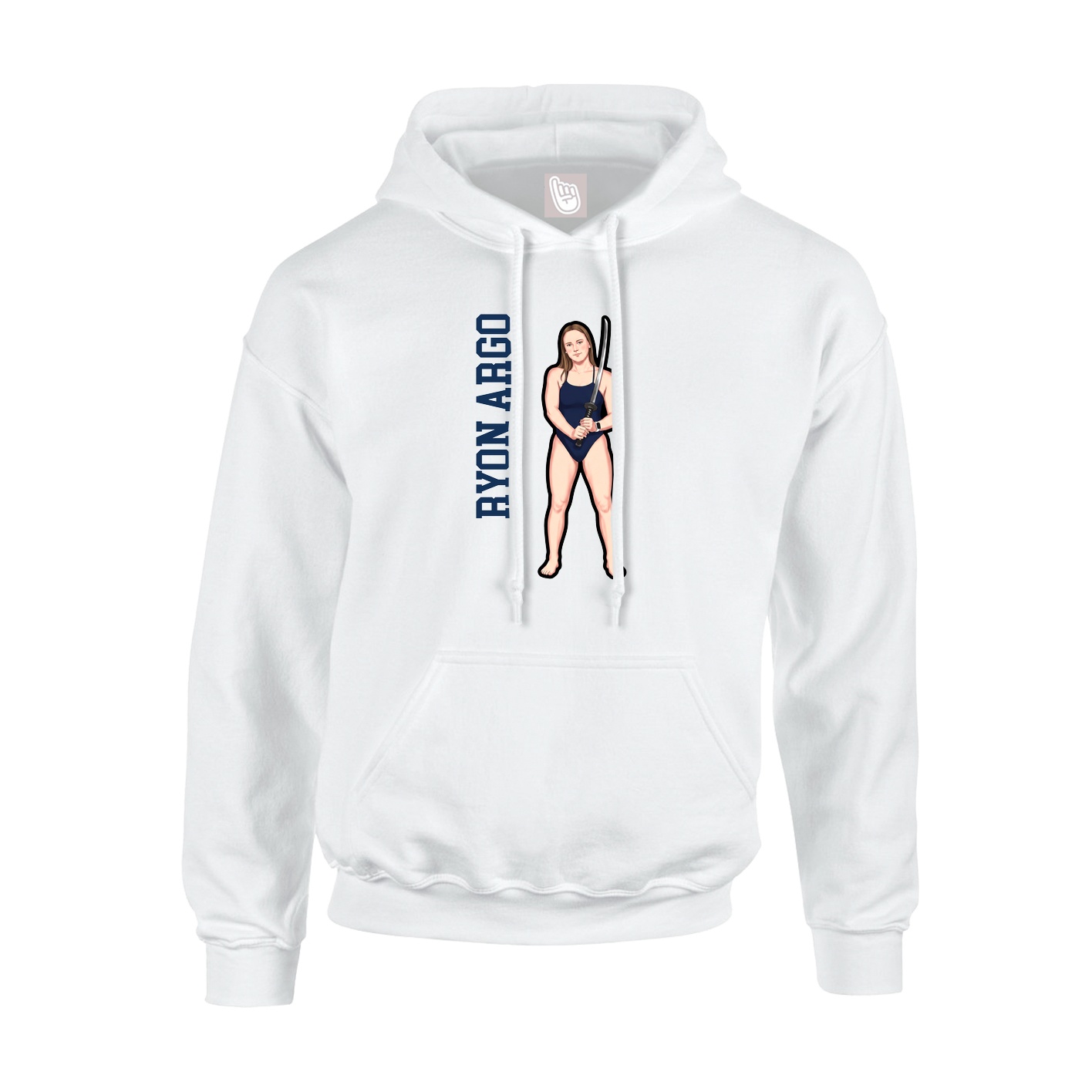 Youth Hoodie — Name Vertical in White