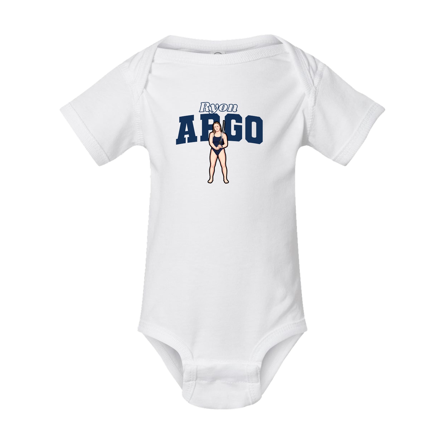 Baby Onesie — Name Arch in White