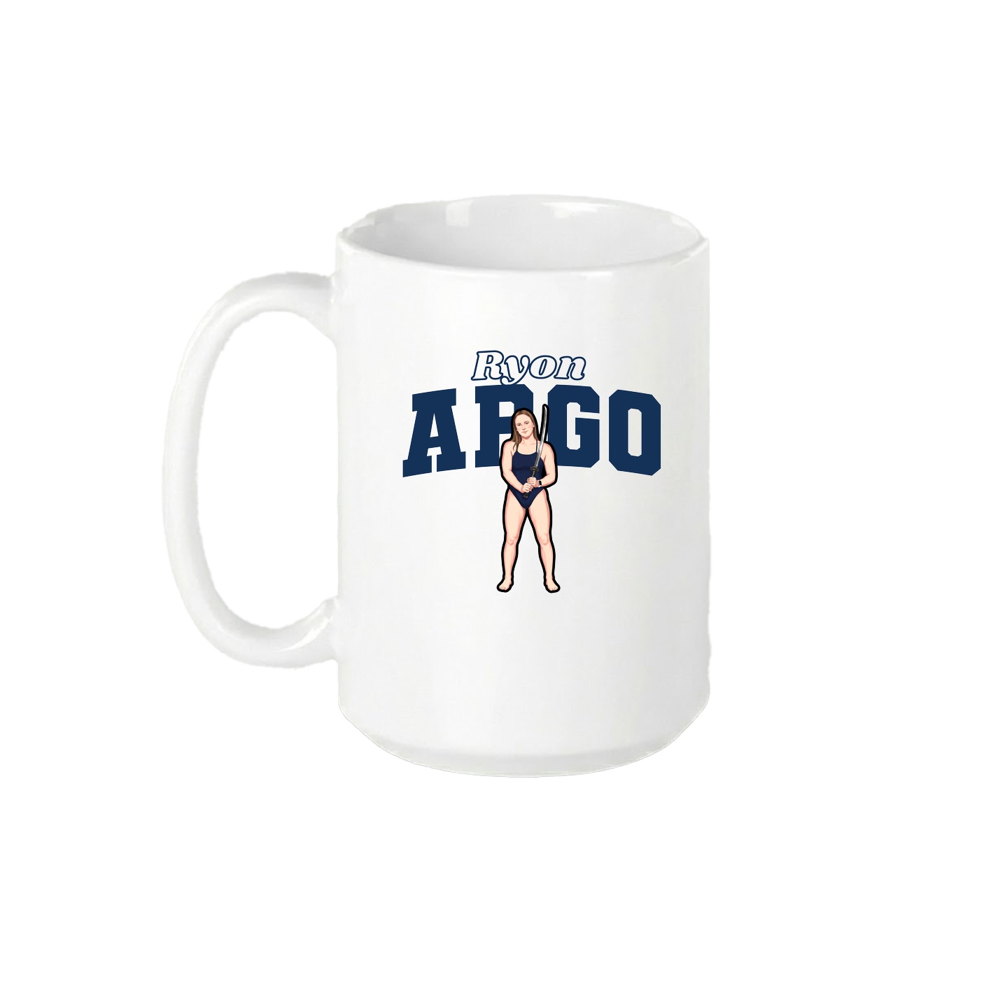 15oz Coffee Mug — Name Arch in White