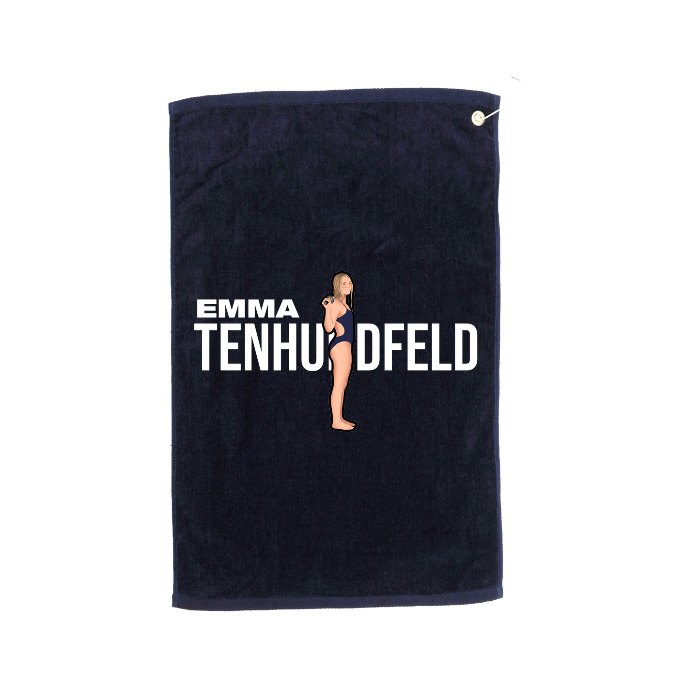Golf Towel — Player Name in Navy