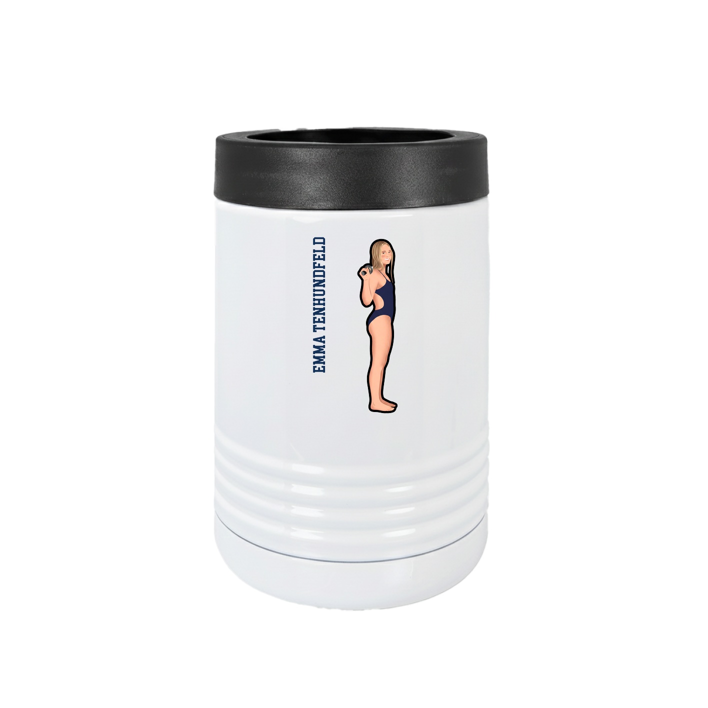 Beverage Holder — Name Vertical in White