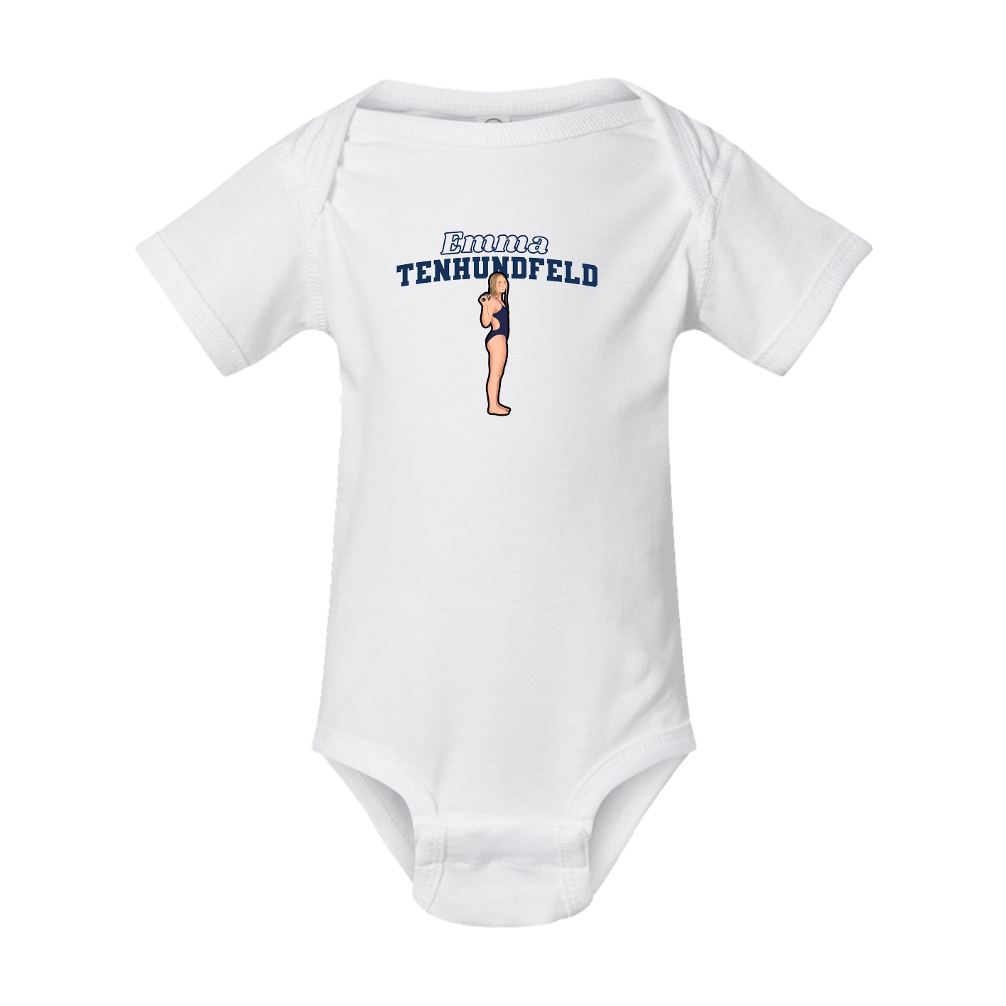 Baby Onesie — Name Arch in White