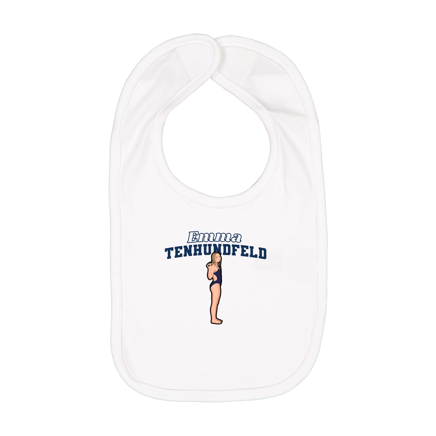 Infant Bib — Name Arch in White