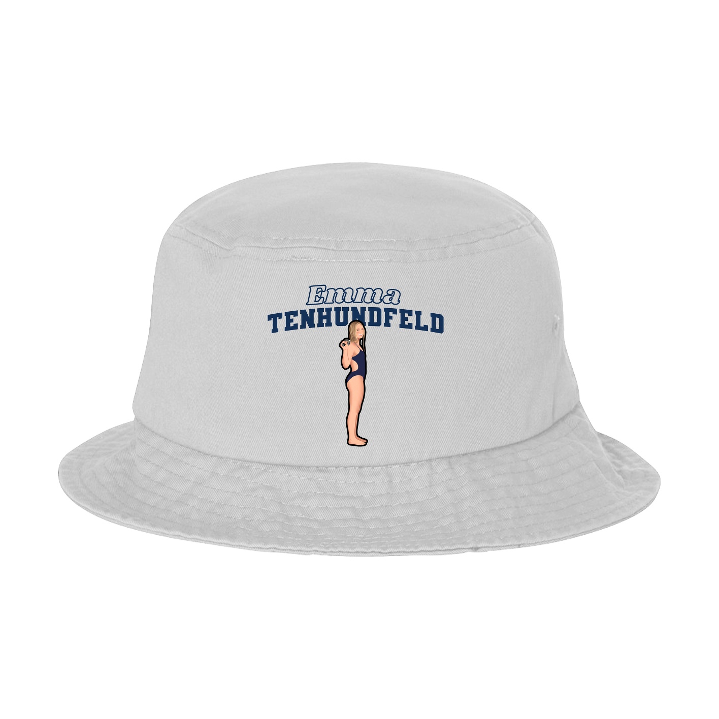 Bucket Cap — Name Arch in White