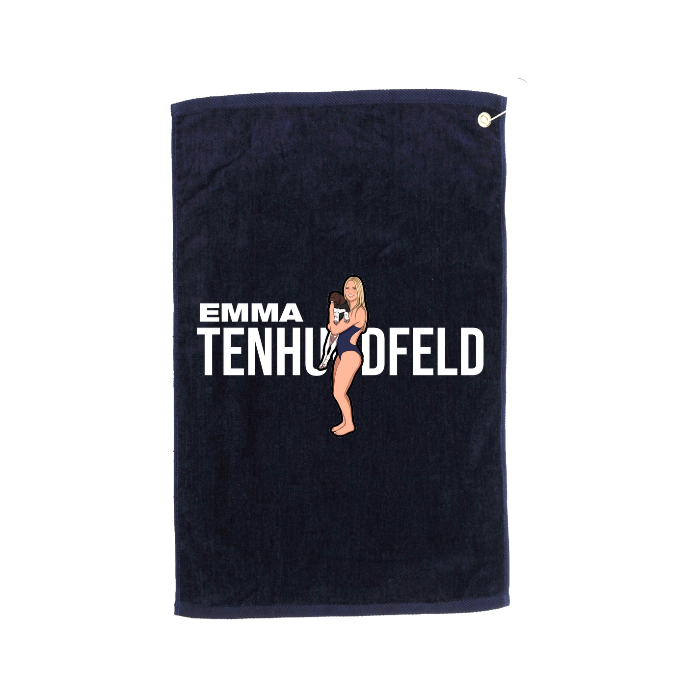 Golf Towel — Player Name in Navy
