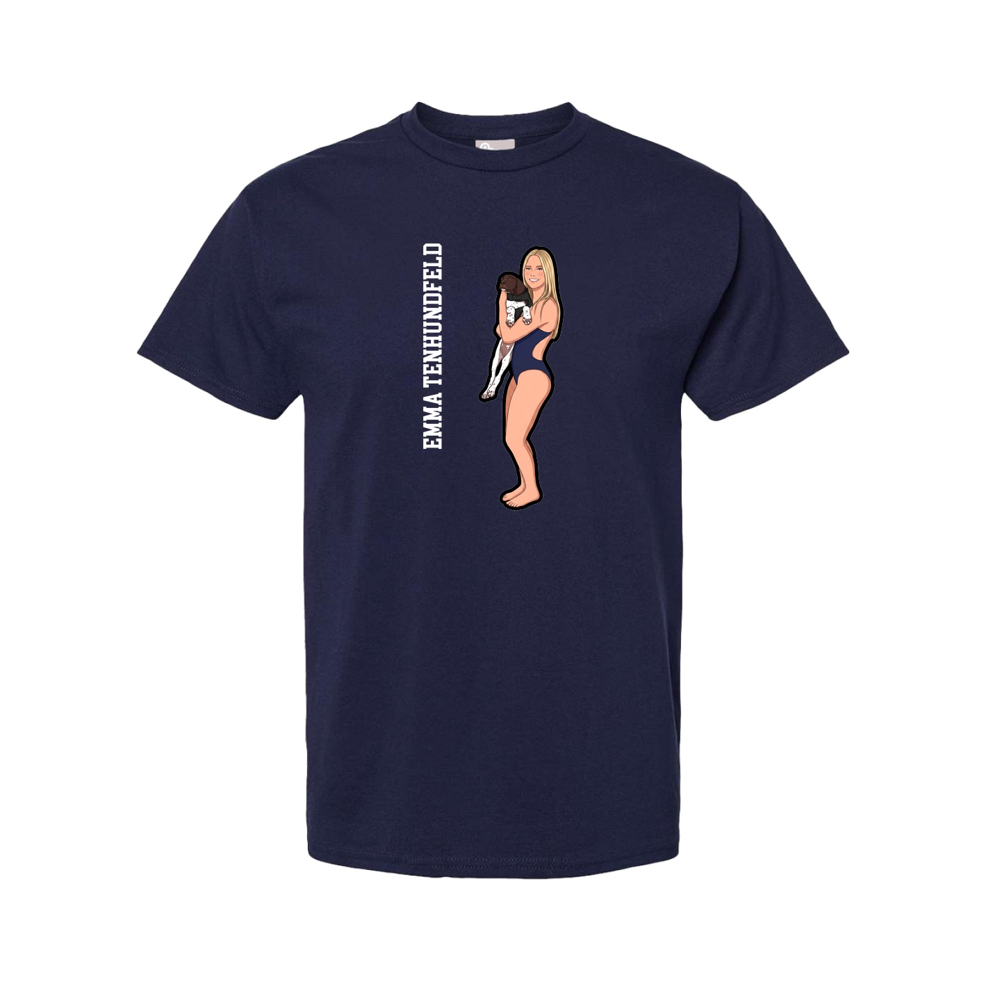 Youth Tee — Name Vertical in Navy
