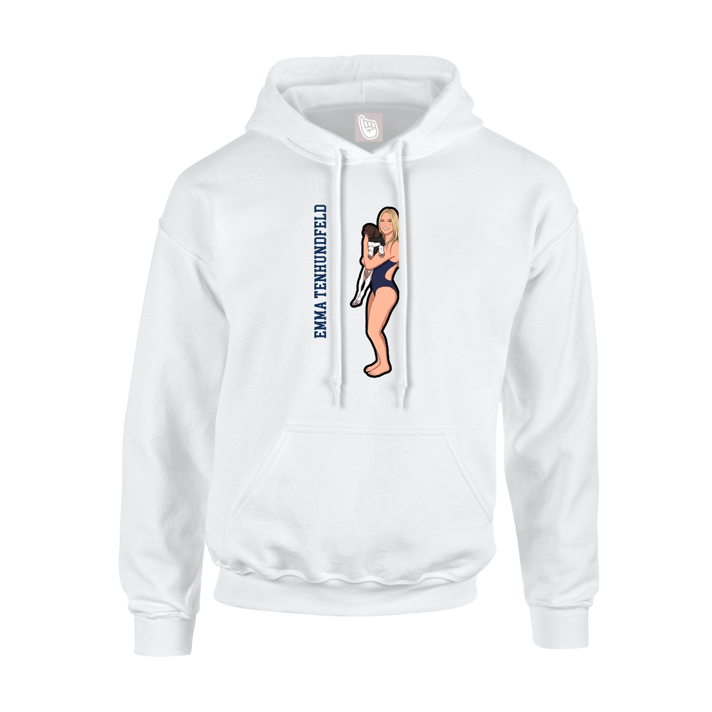 Youth Hoodie — Name Vertical in White