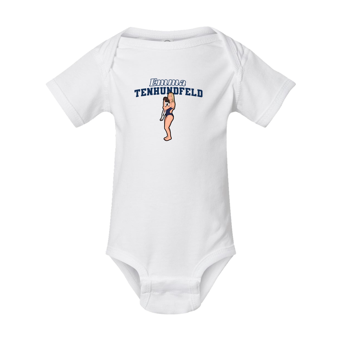 Baby Onesie — Name Arch in White