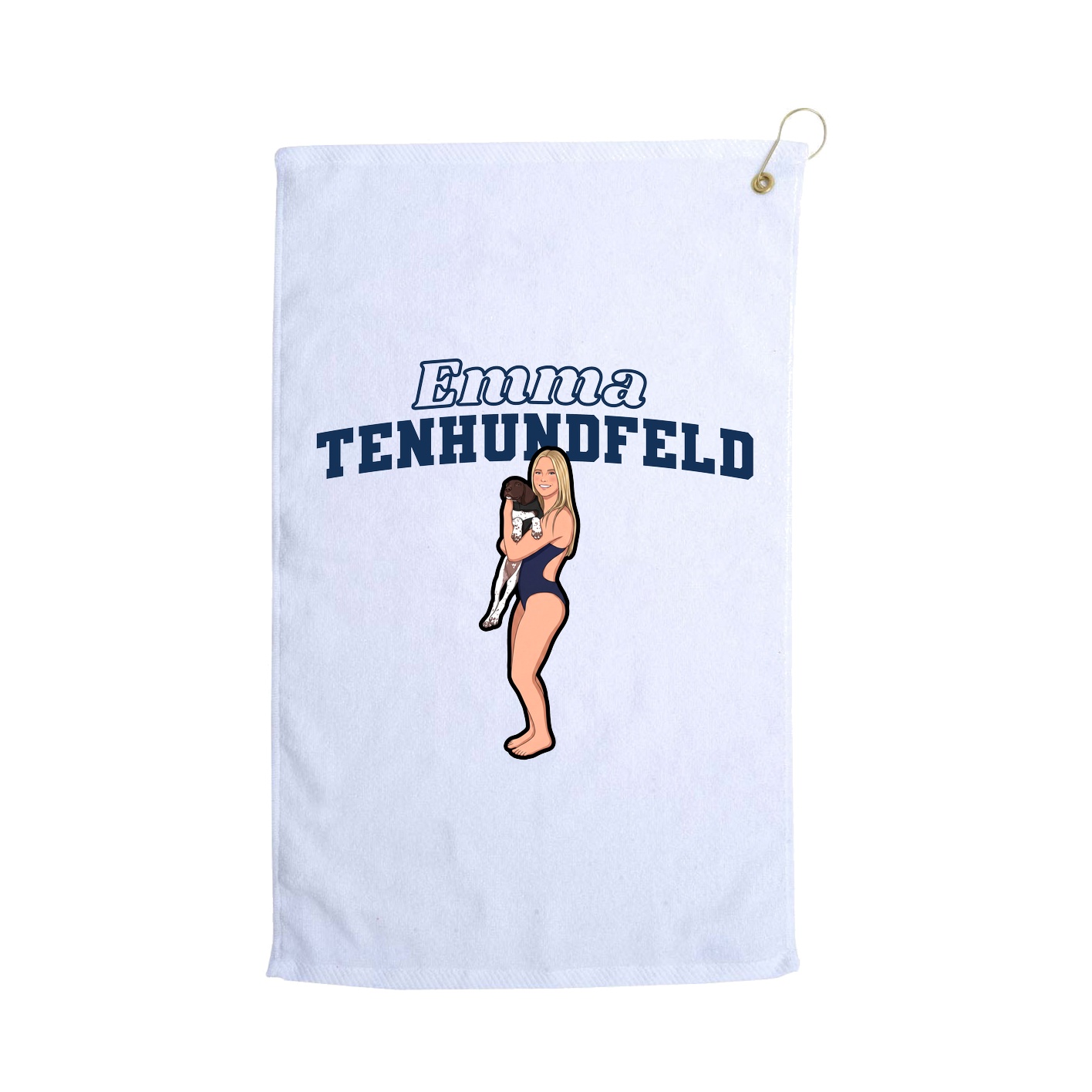 Golf Towel — Name Arch in White