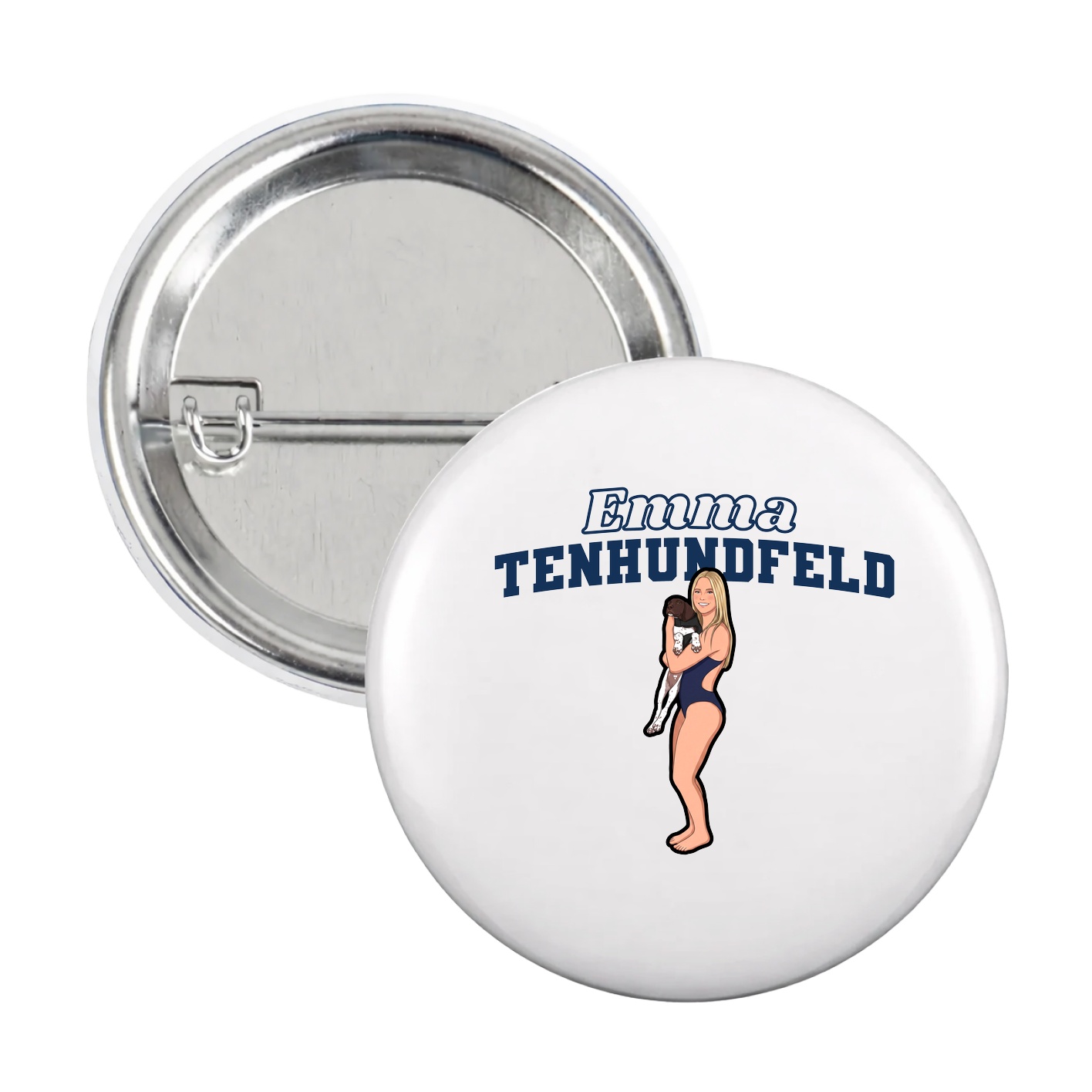Game Day Button — Name Arch in White