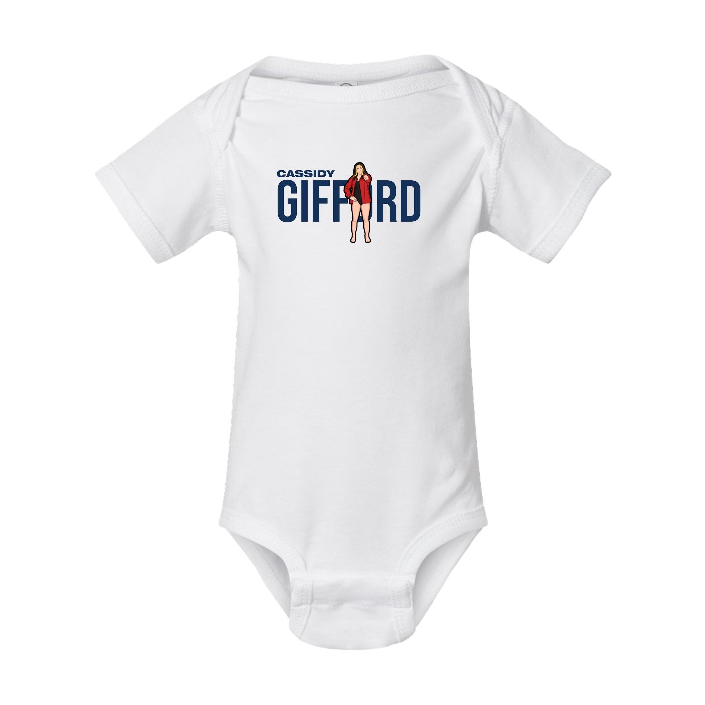 Baby Onesie — Player Name in White