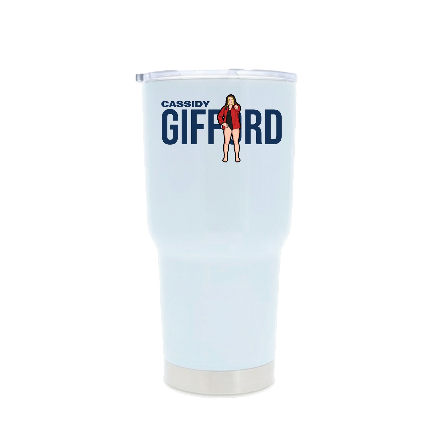 30oz Stainless Steel Tumbler — Player Name in White