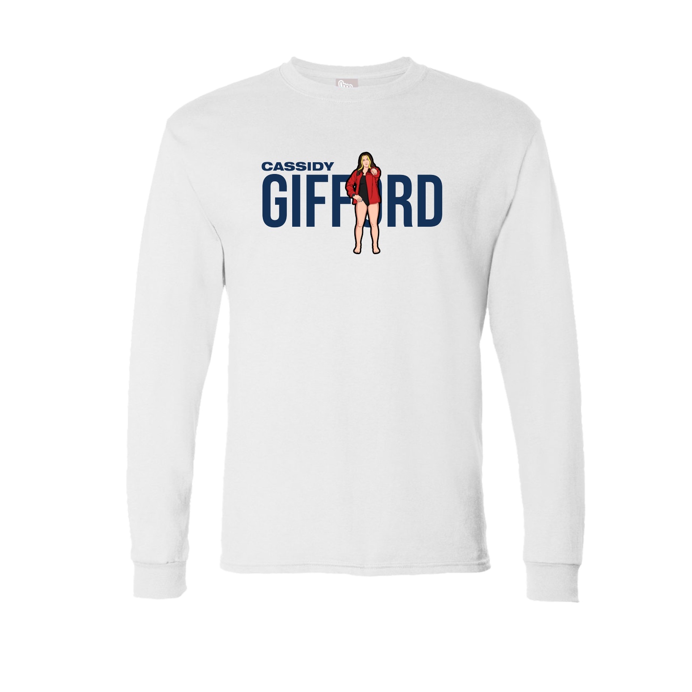 Long Sleeve Tee — Player Name in White