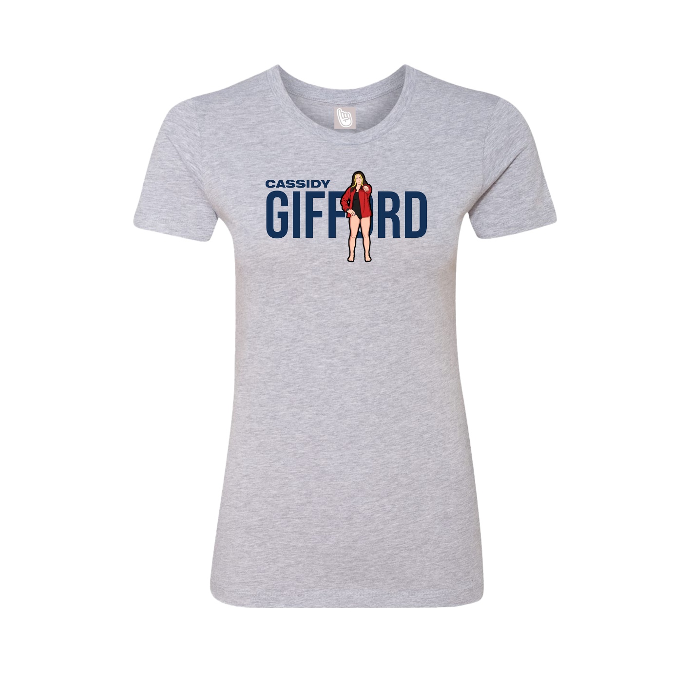 Fitted Women's Tee — Player Name in Grey