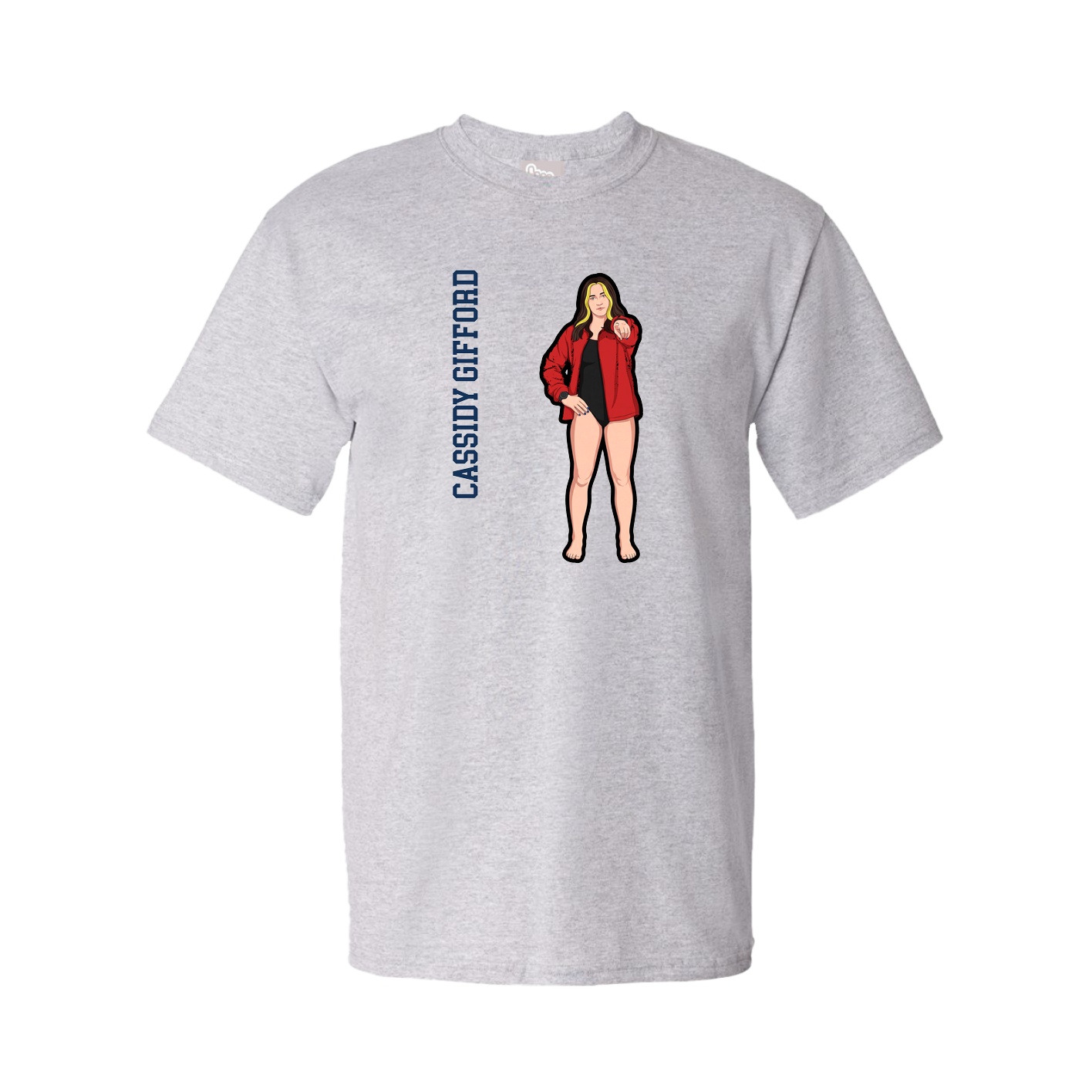 Tee — Name Vertical in Grey