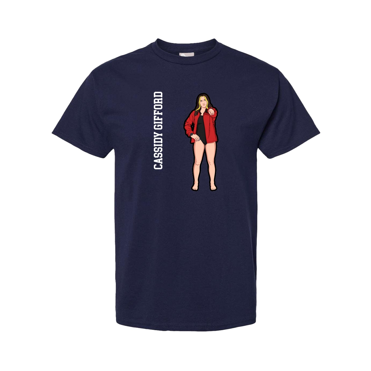 Tee — Name Vertical in Navy