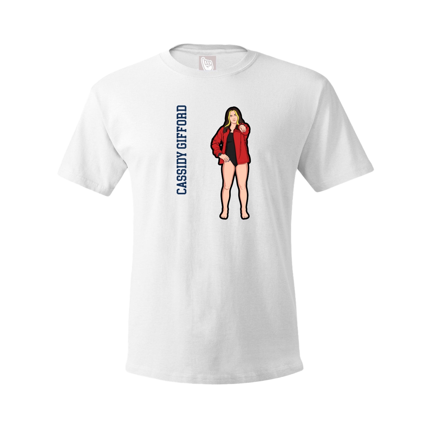 Youth Tee — Name Vertical in White