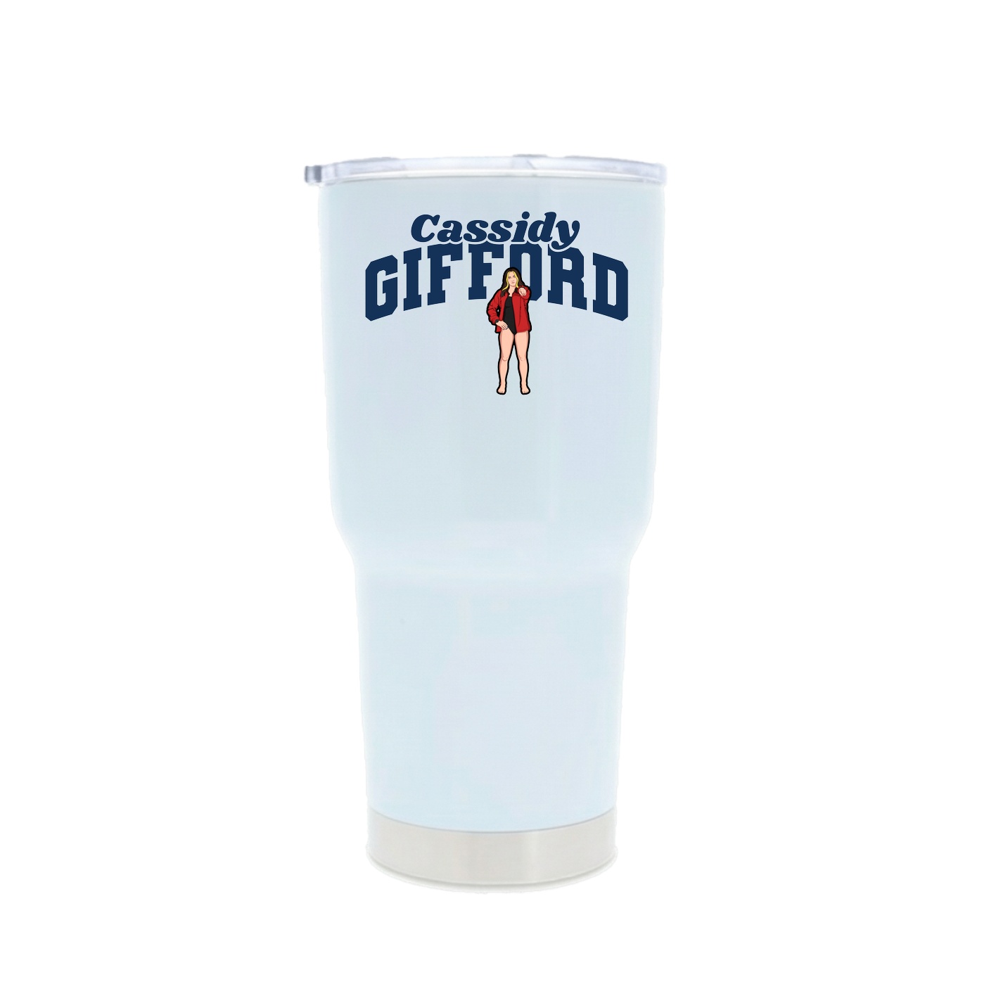 30oz Stainless Steel Tumbler — Signature Arch in White