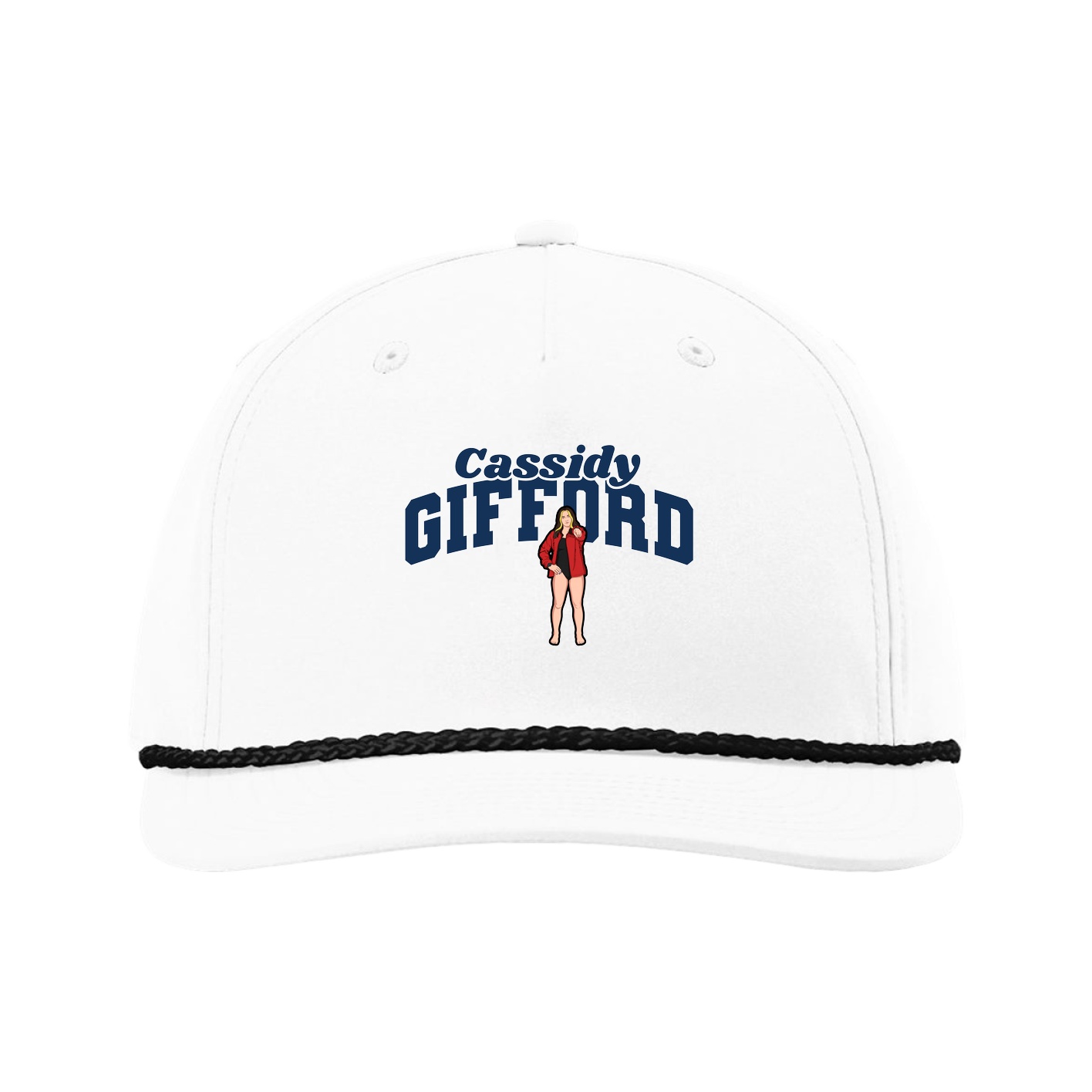 Five-Panel Classic Rope Cap — Signature Arch in White